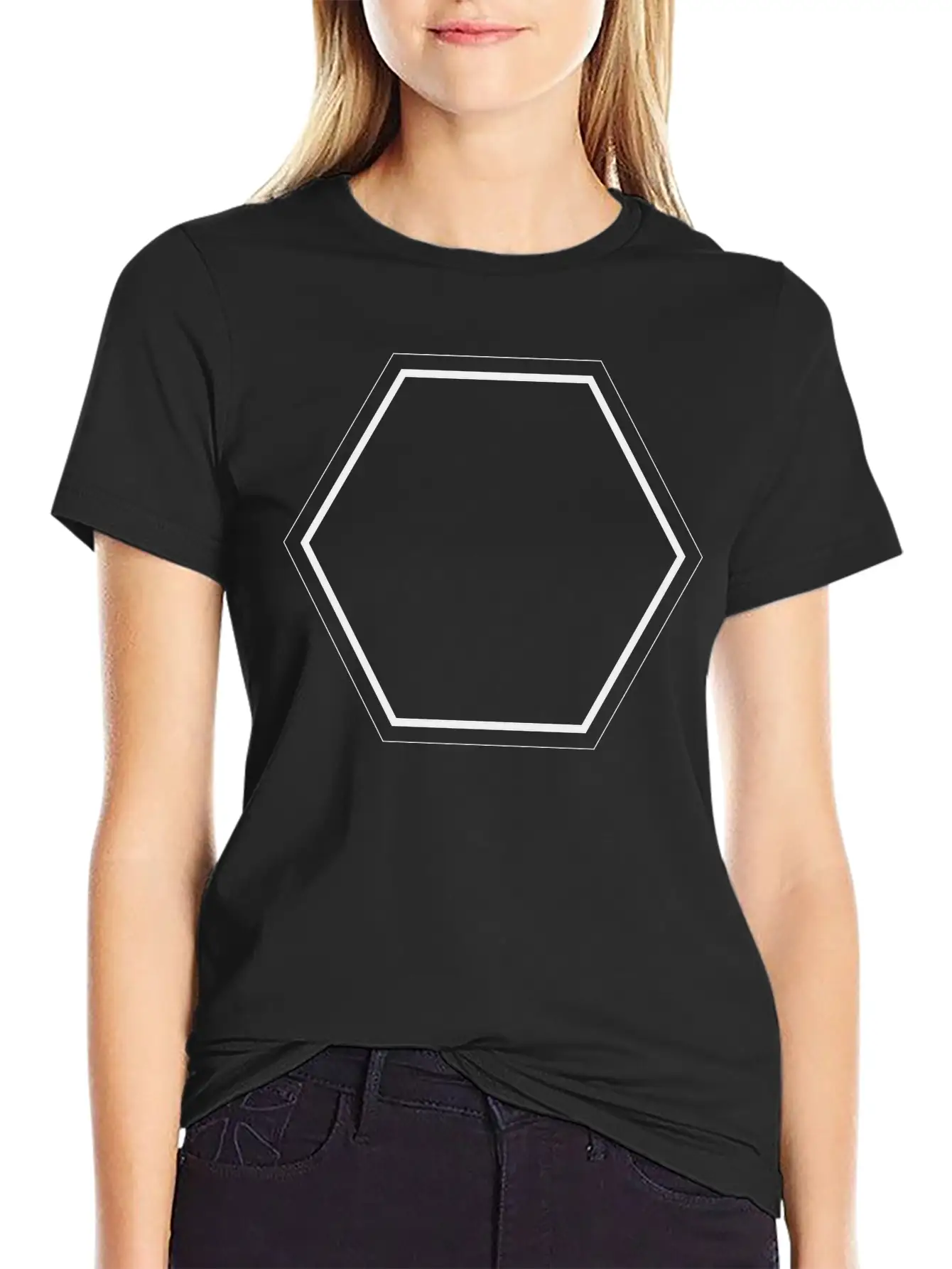 Simple Hexagon Soft Cotton Short Sleeve Tee ¨C Unisex Wardrobe Staple