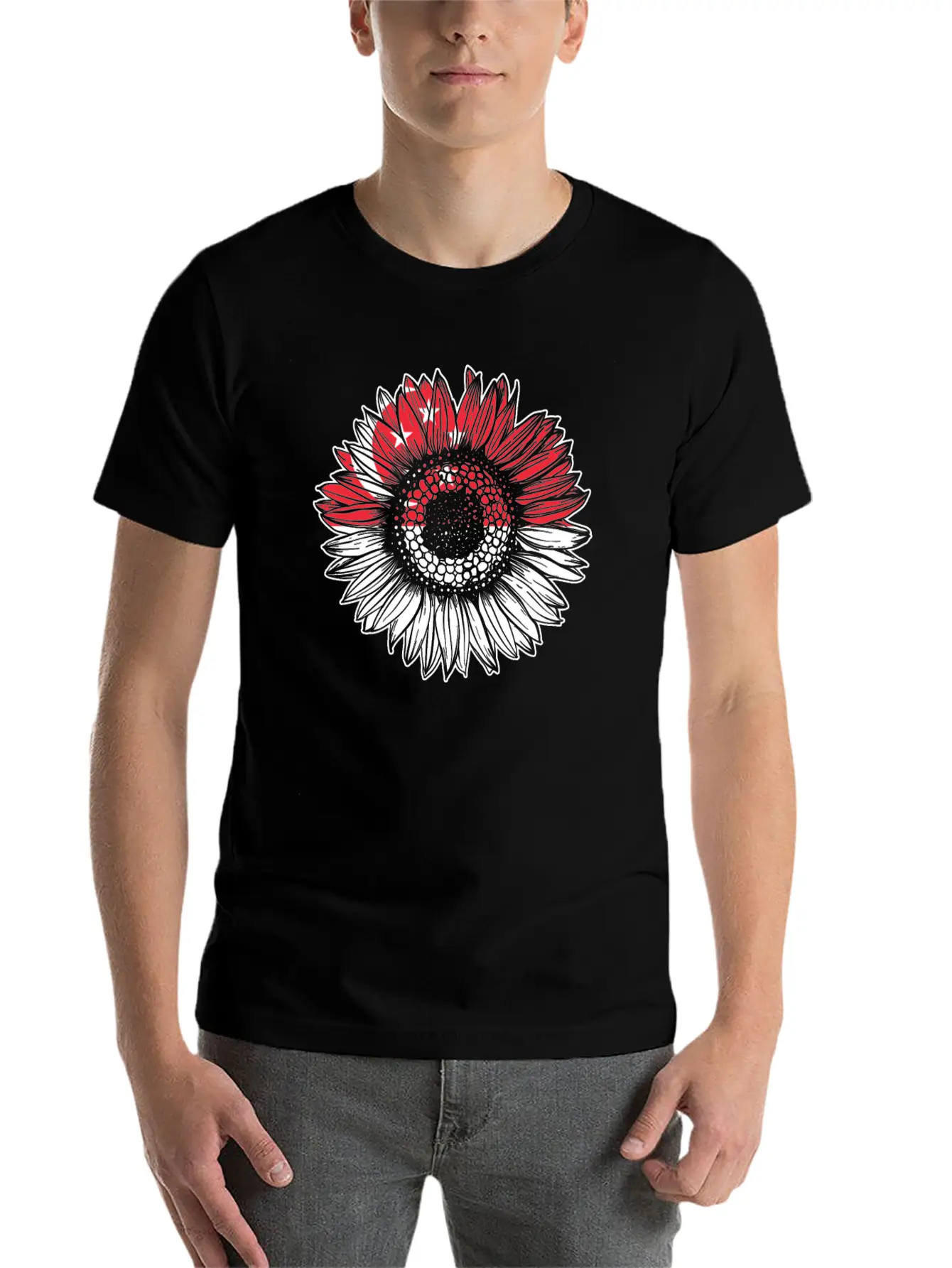 Singapore Flag Sunflower Basic Graphic T-Shirt ¨C Daily Comfort In Soft Cotton