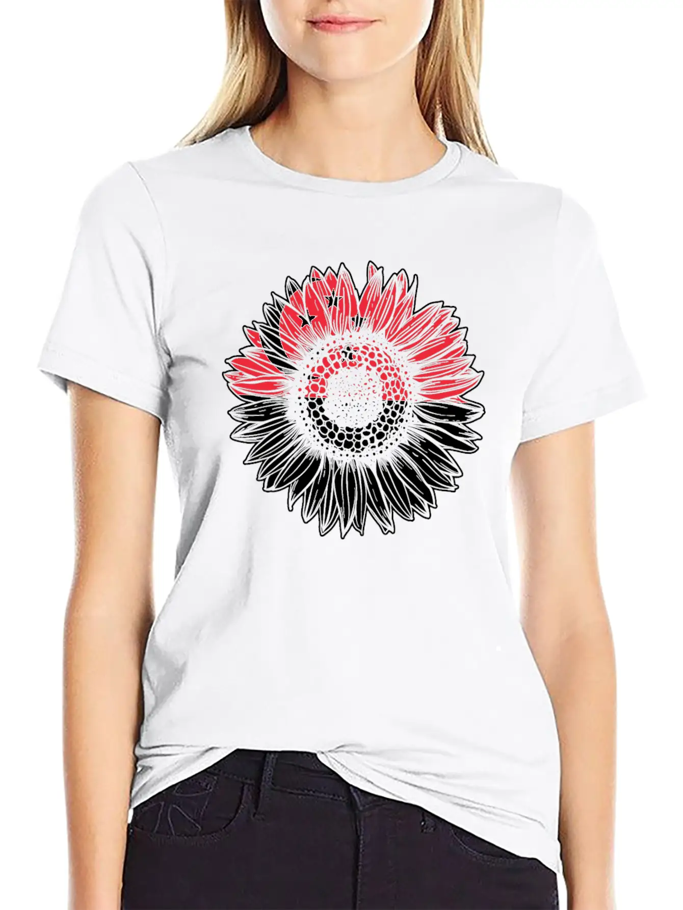 Singapore Flag Sunflower Basic Graphic T-Shirt ¨C Daily Comfort In Soft Cotton