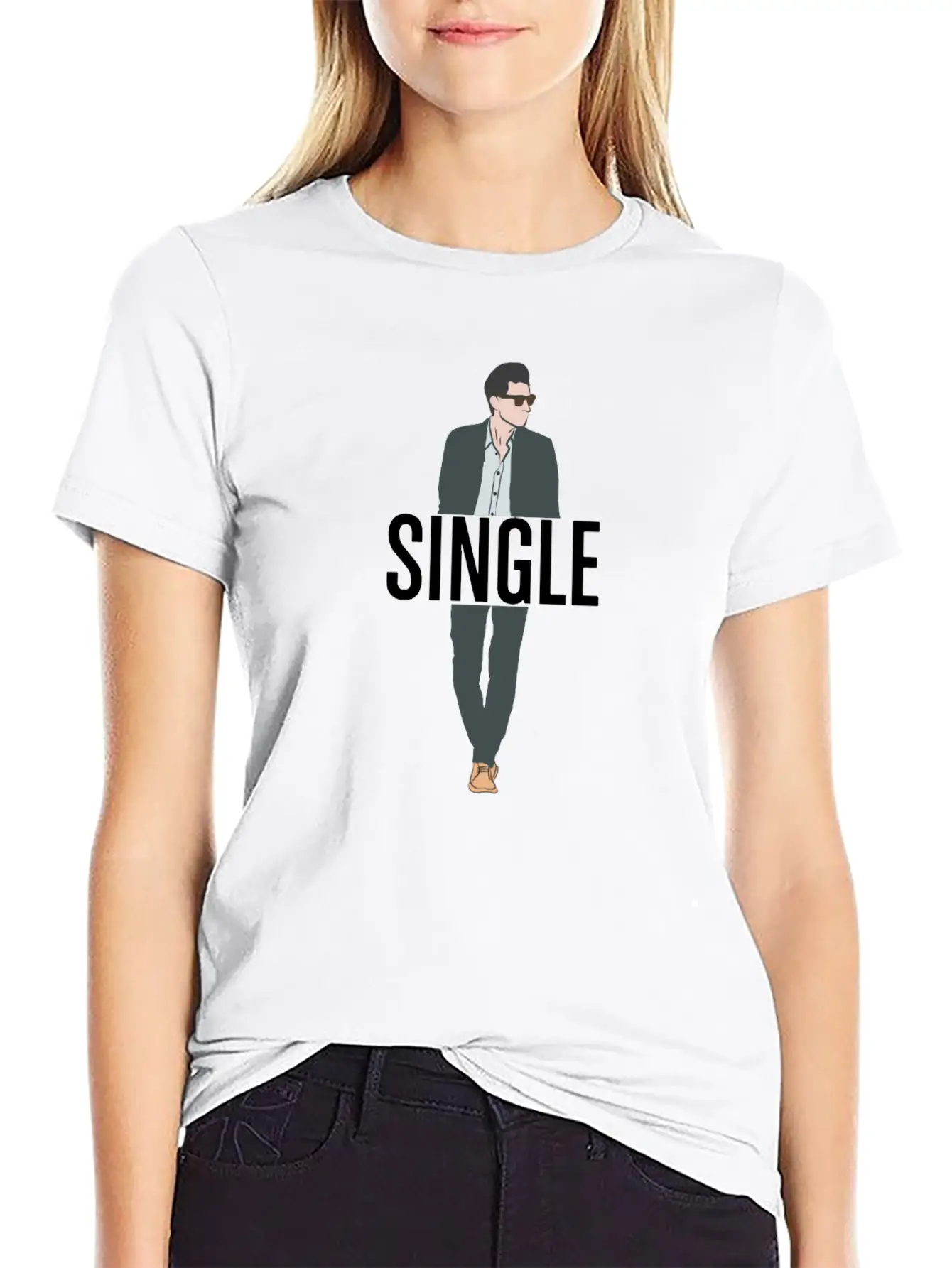 Single But Not Alone Gift Idea Soft Cotton Short Sleeve Tee ¨C Unisex Wardrobe Staple
