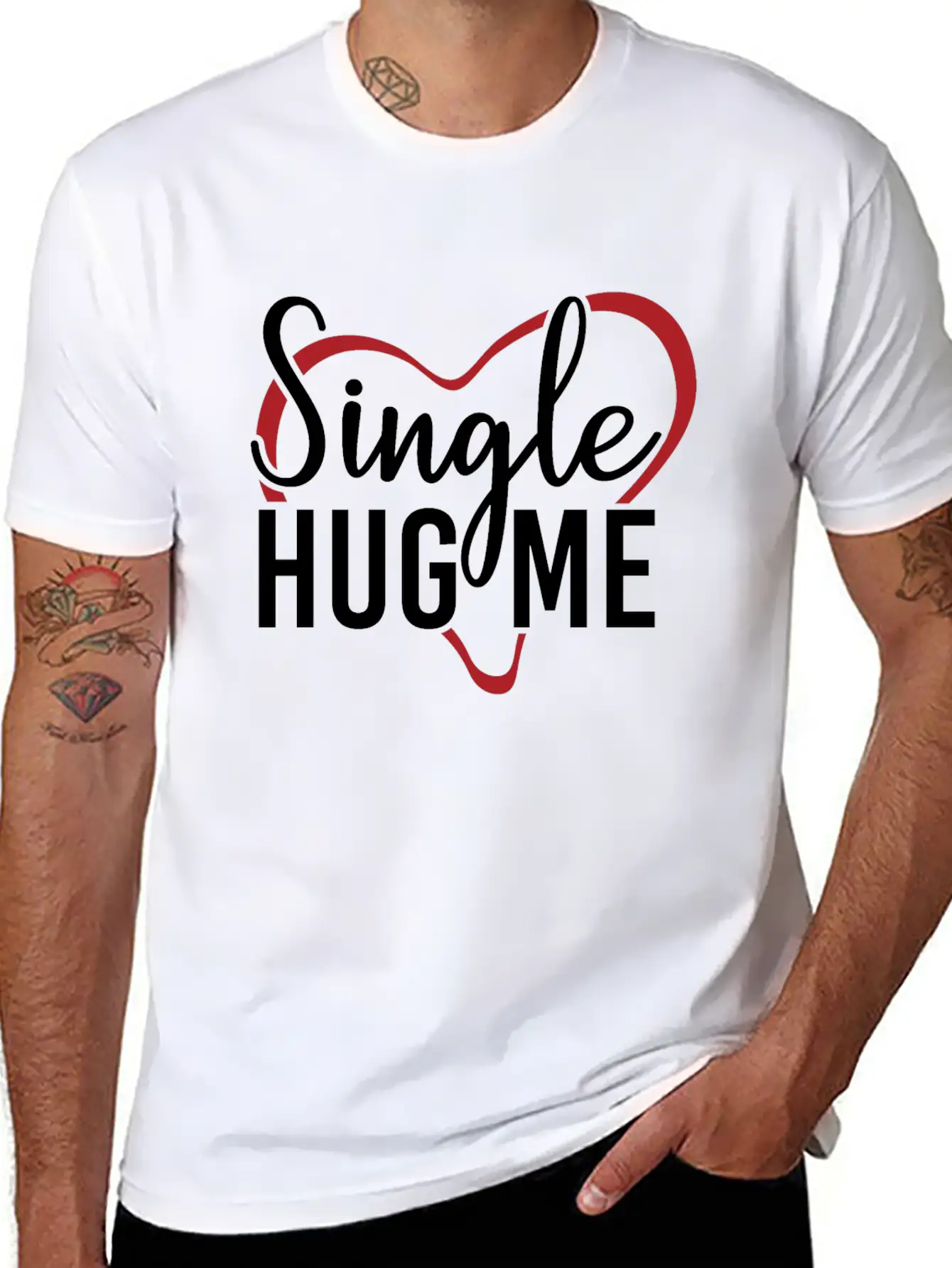 Single Hug Me Relationship Status Funny Gift Idea Soft Cotton Short Sleeve Tee ¨C Unisex Wardrobe Staple
