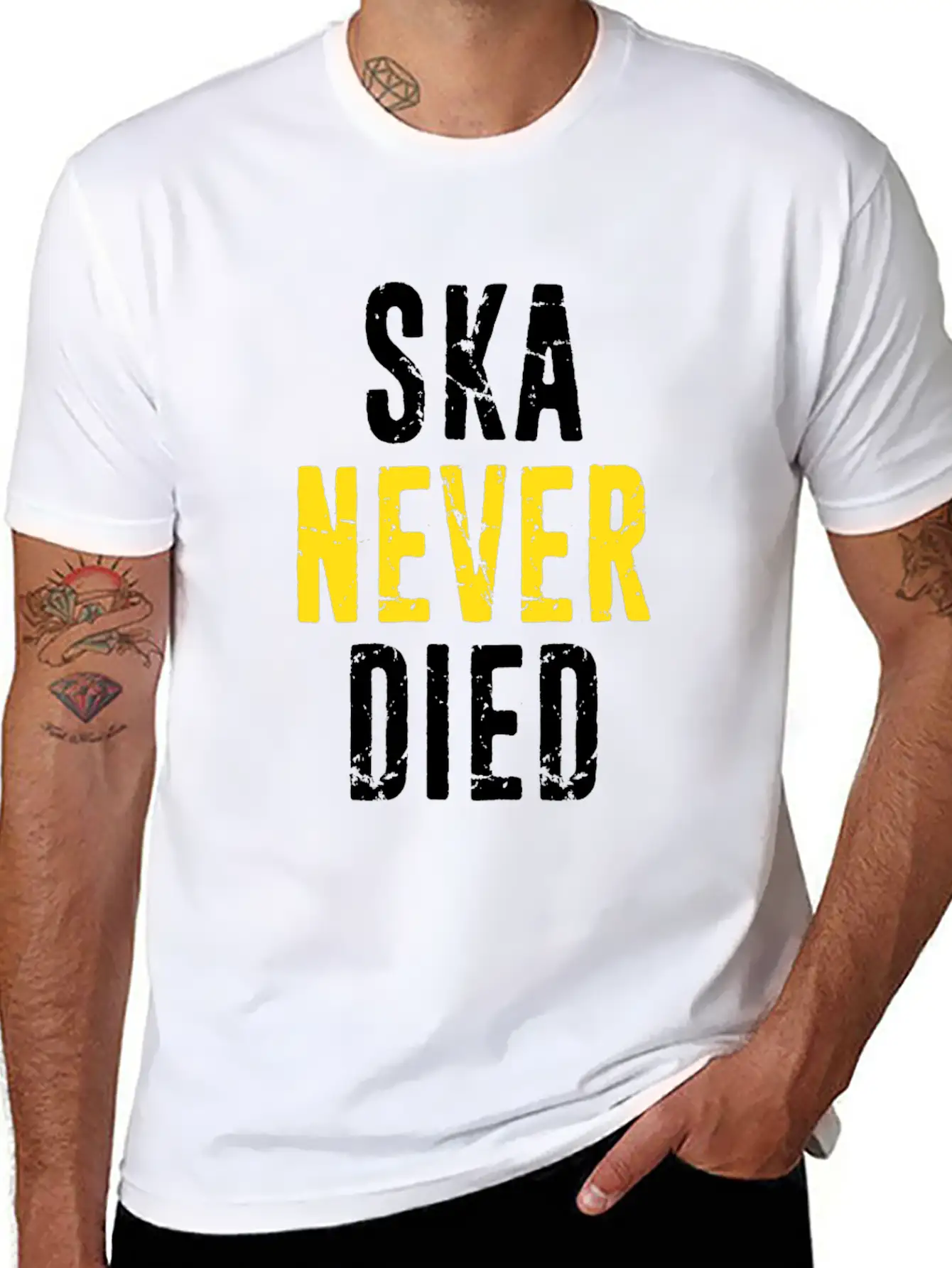 Ska Never Died Jamaica Jamaican Punk Emo Skater Di Basic Graphic T-Shirt ¨C Daily Comfort In Soft Cotton