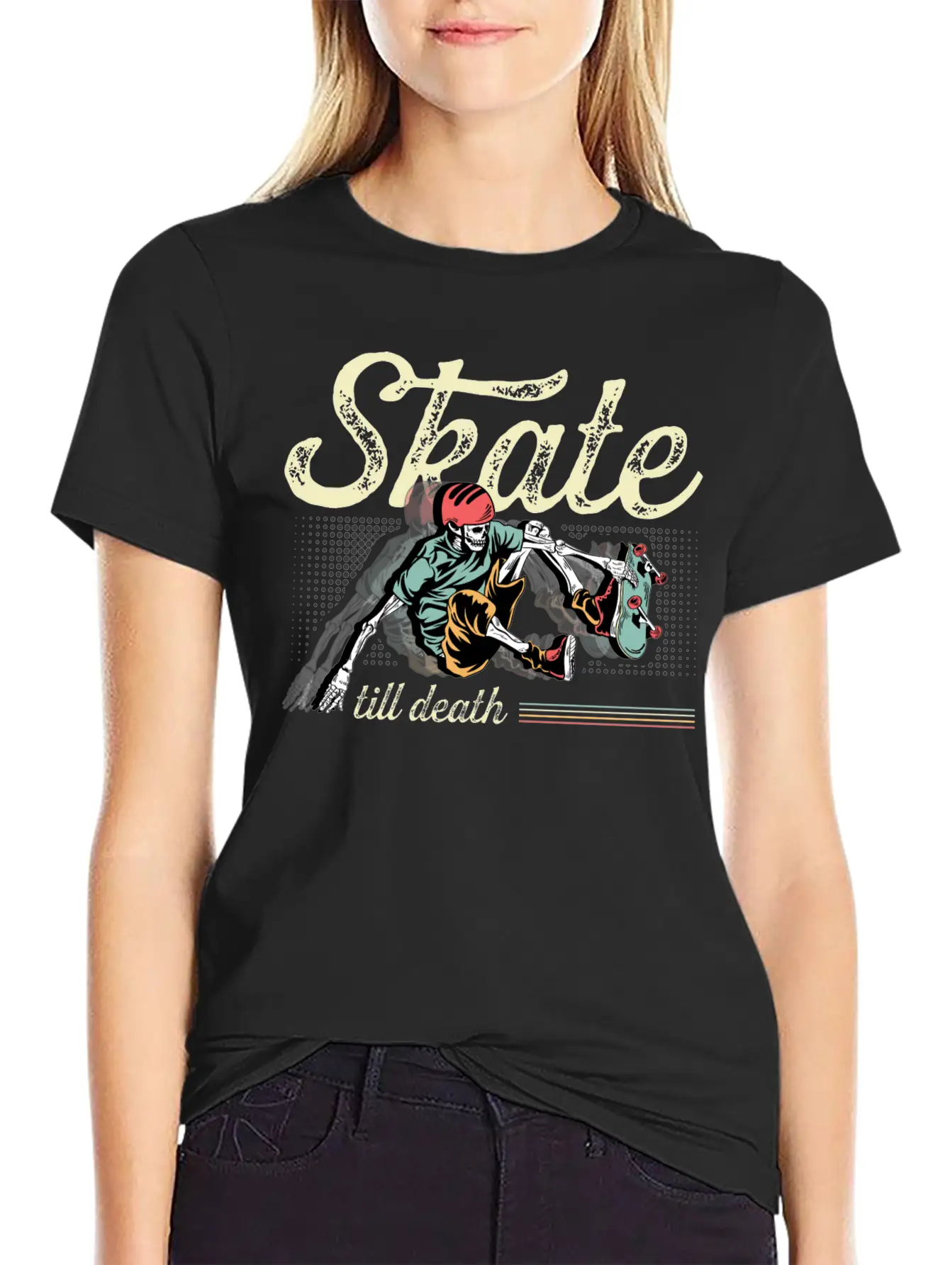 Skate Till Death Skater Gift Basic Graphic T-Shirt ¨C Daily Comfort In Soft Cotton