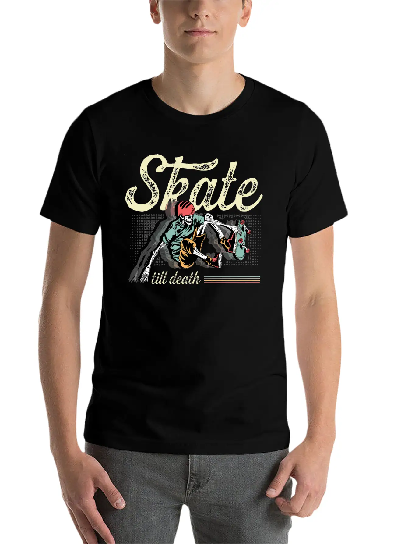 Skate Till Death Skater Gift Basic Graphic T-Shirt ¨C Daily Comfort In Soft Cotton