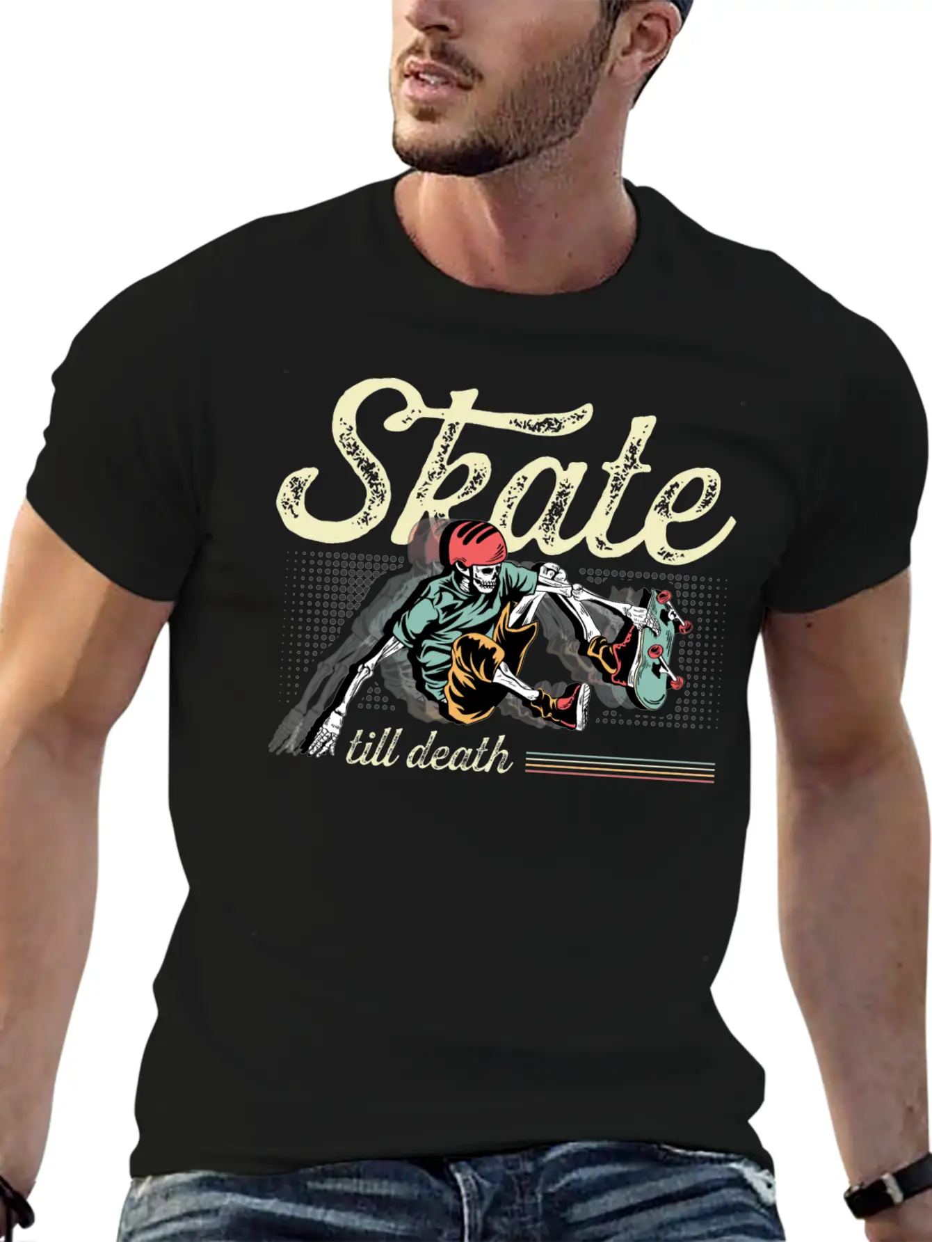 Skate Till Death Skater Gift Basic Graphic T-Shirt ¨C Daily Comfort In Soft Cotton