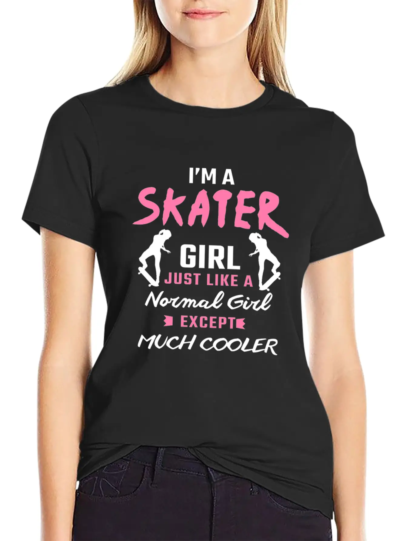 Skater Girl Skateboard Gift Skateboarder Gifts Essential Cotton Tee For Daily Outfits ¨C Unisex Style