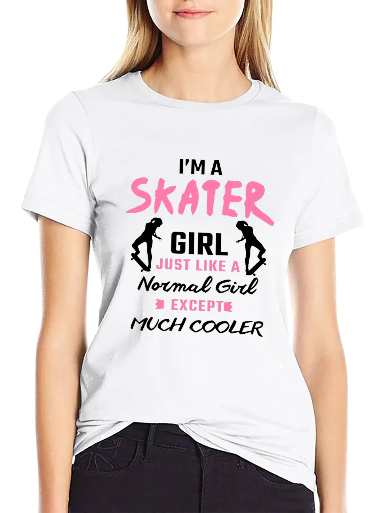 Skater Girl Skateboard Gift Skateboarder Gifts Essential Cotton Tee For Daily Outfits ¨C Unisex Style