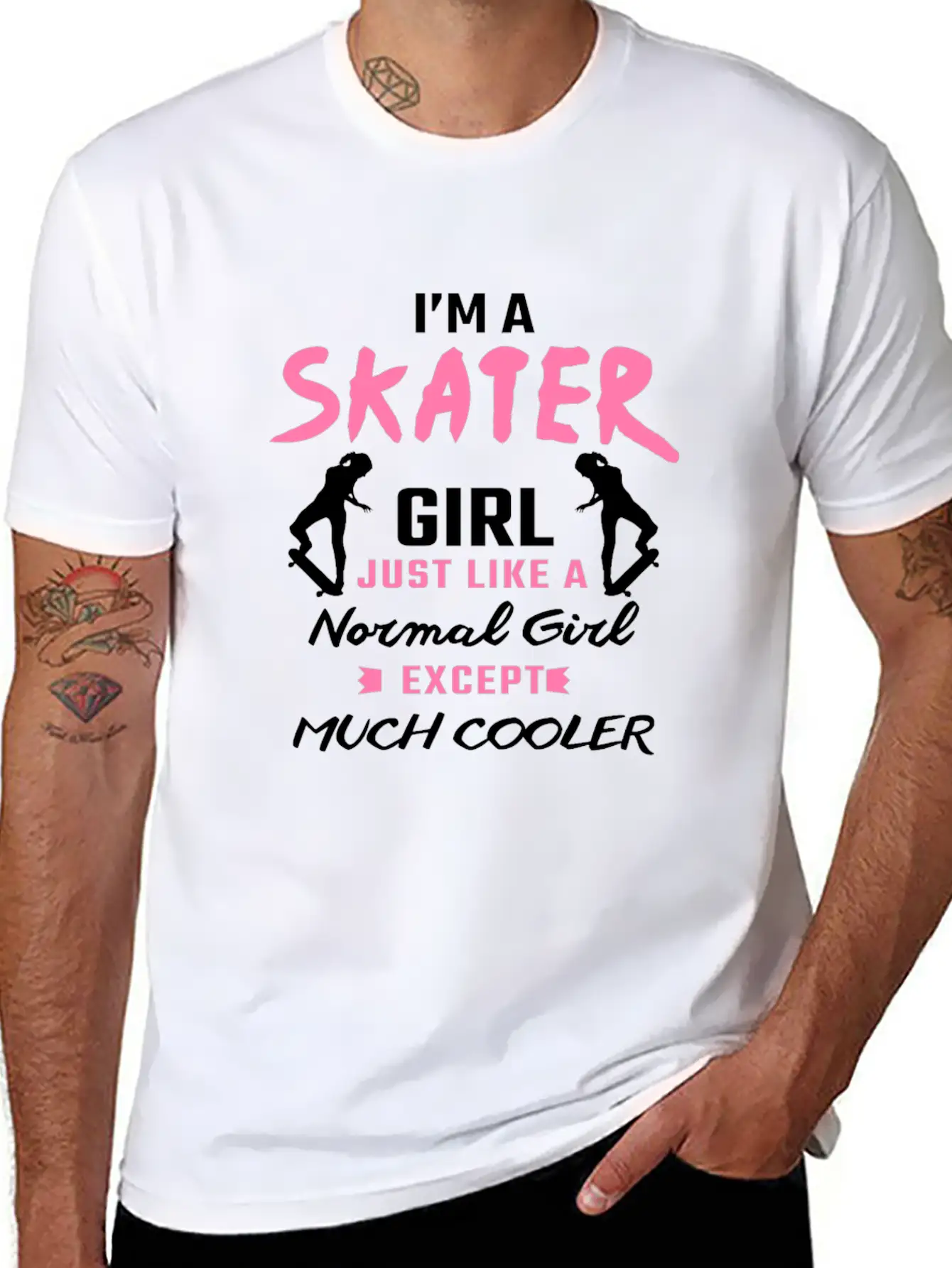 Skater Girl Skateboard Gift Skateboarder Gifts Essential Cotton Tee For Daily Outfits ¨C Unisex Style
