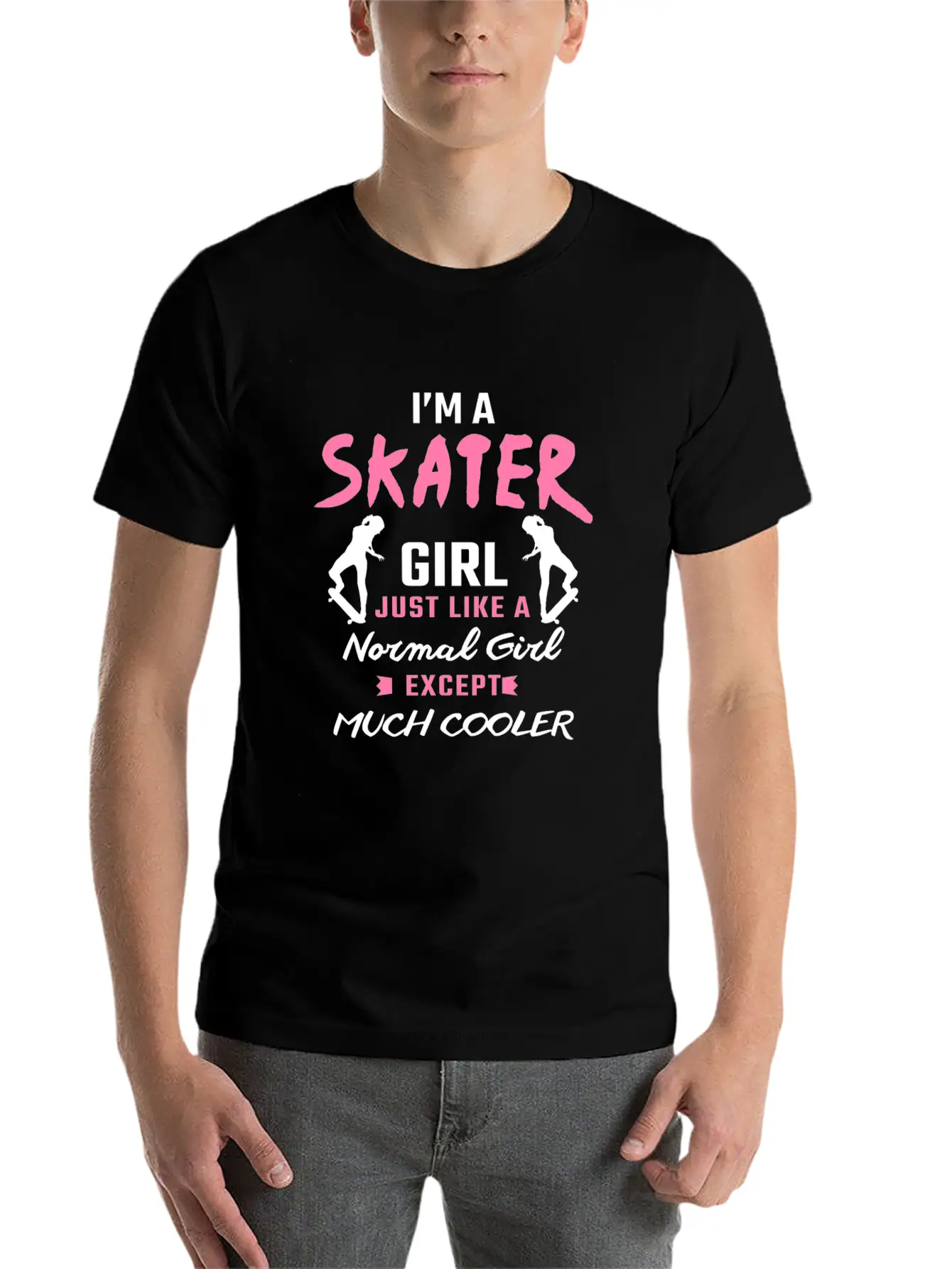 Skater Girl Skateboard Gift Skateboarder Gifts Essential Cotton Tee For Daily Outfits ¨C Unisex Style
