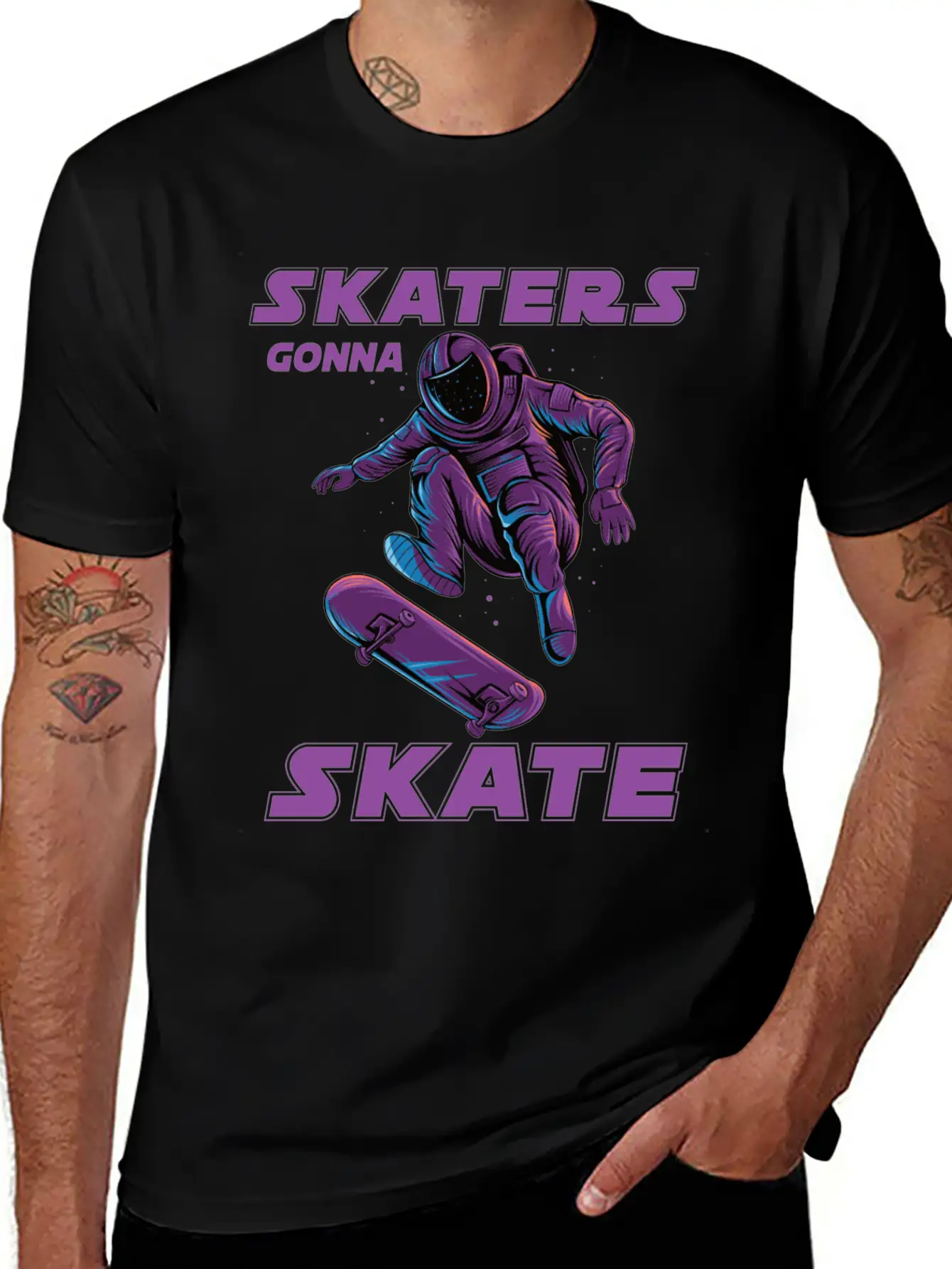 Skaters Gonna Skate Astronaut Basic Graphic T-Shirt ¨C Daily Comfort In Soft Cotton