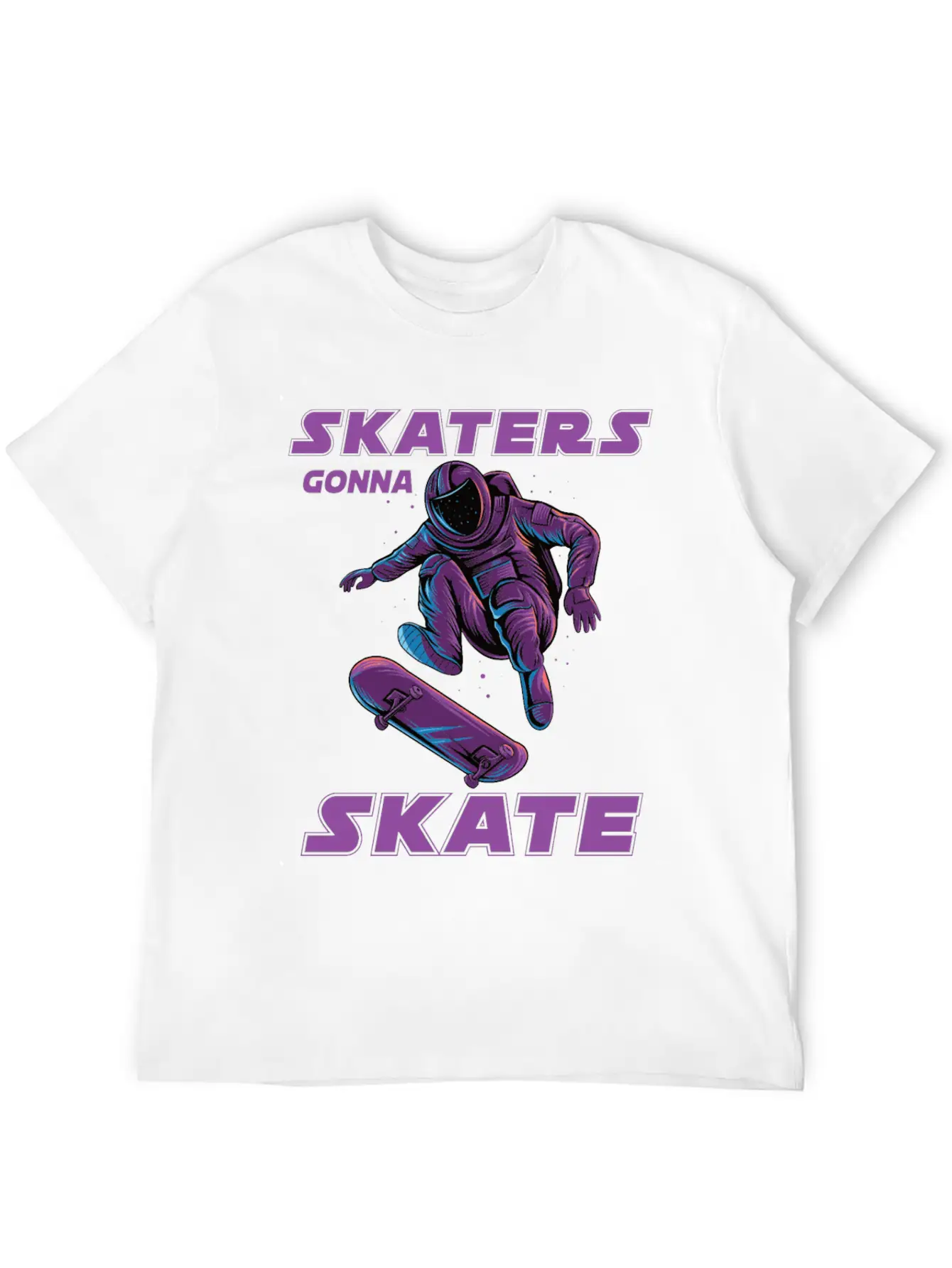 Skaters Gonna Skate Astronaut Basic Graphic T-Shirt ¨C Daily Comfort In Soft Cotton