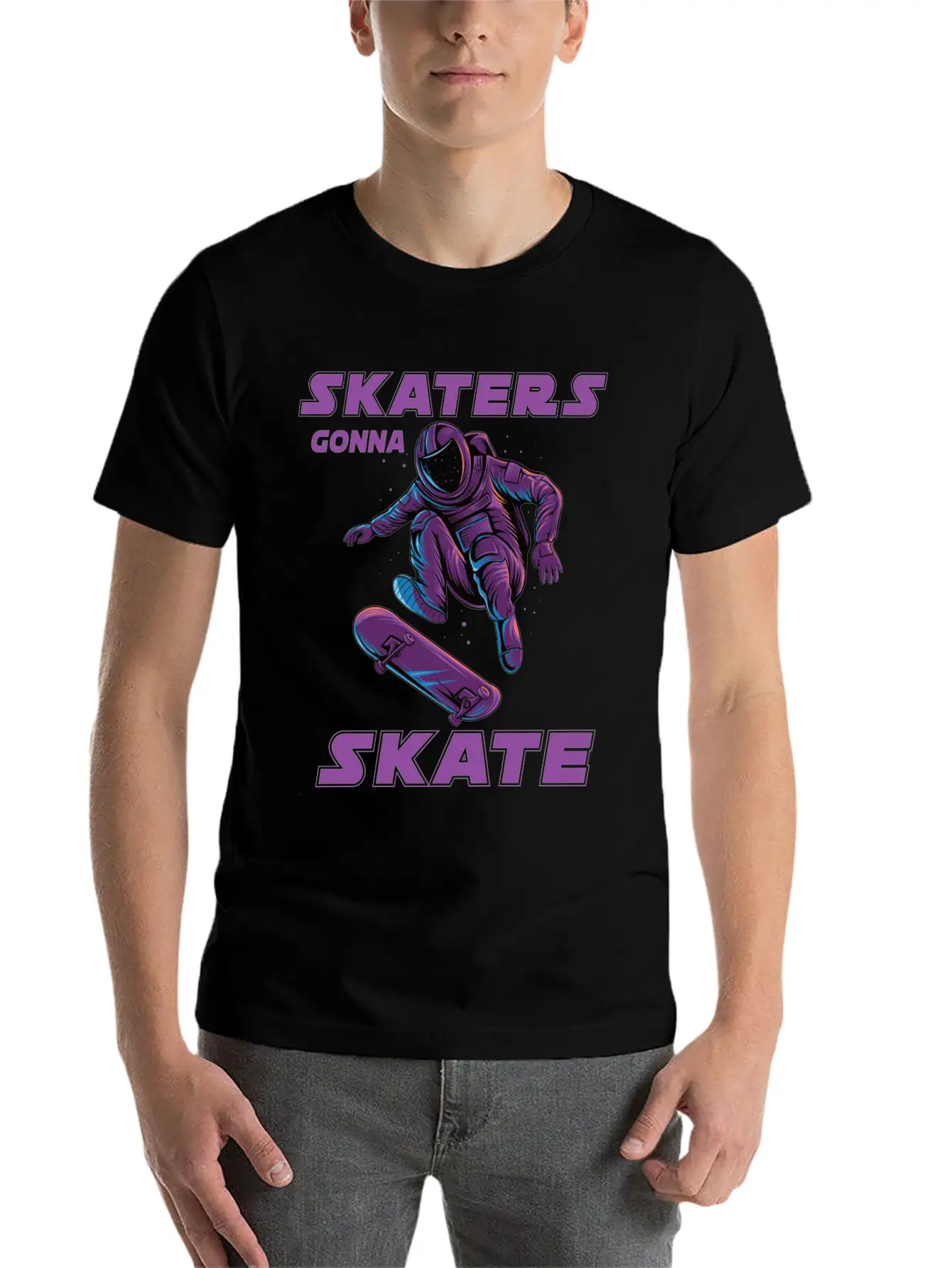 Skaters Gonna Skate Astronaut Basic Graphic T-Shirt ¨C Daily Comfort In Soft Cotton