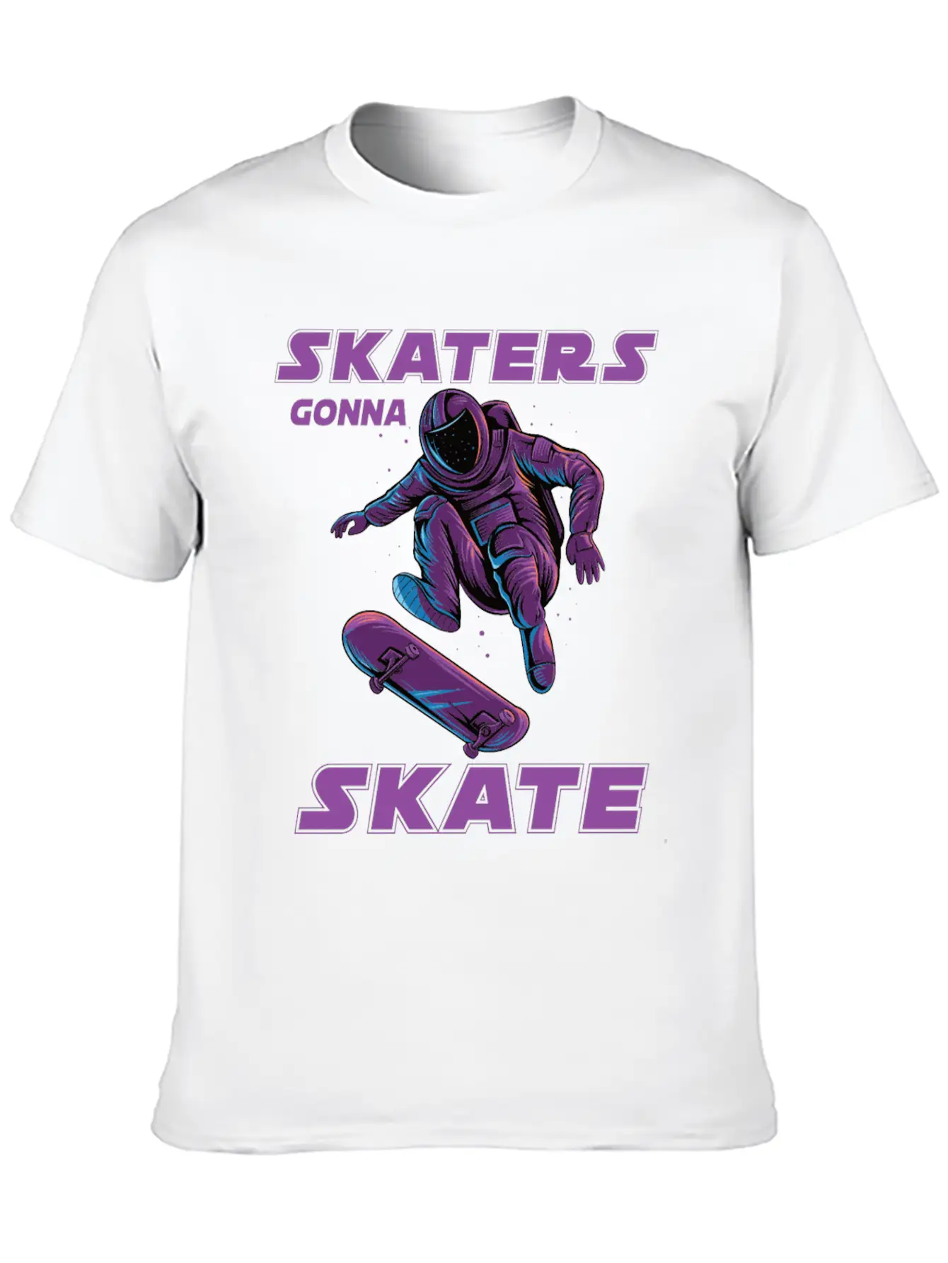 Skaters Gonna Skate Astronaut Basic Graphic T-Shirt ¨C Daily Comfort In Soft Cotton