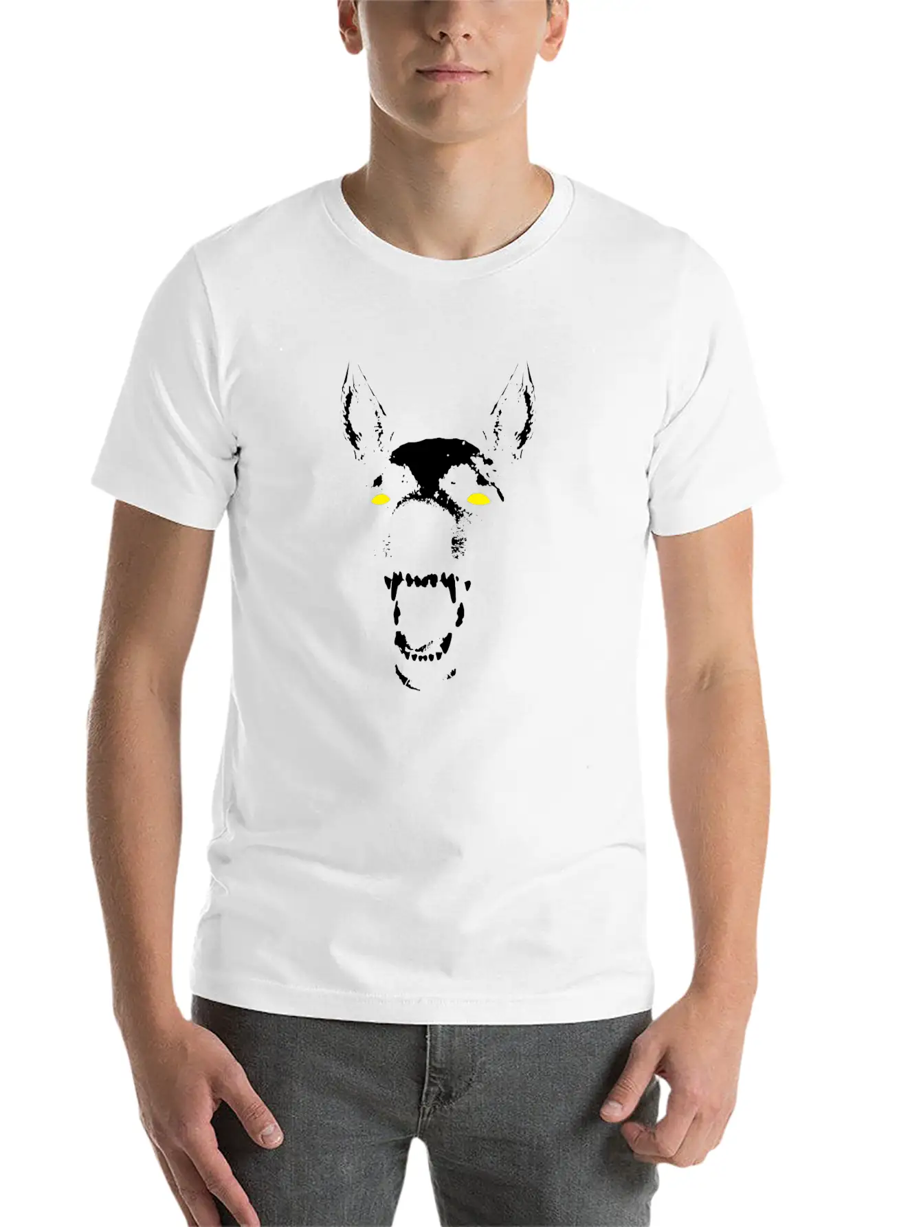 Skeleton Dog Head Soft Cotton Short Sleeve Tee ¨C Unisex Wardrobe Staple