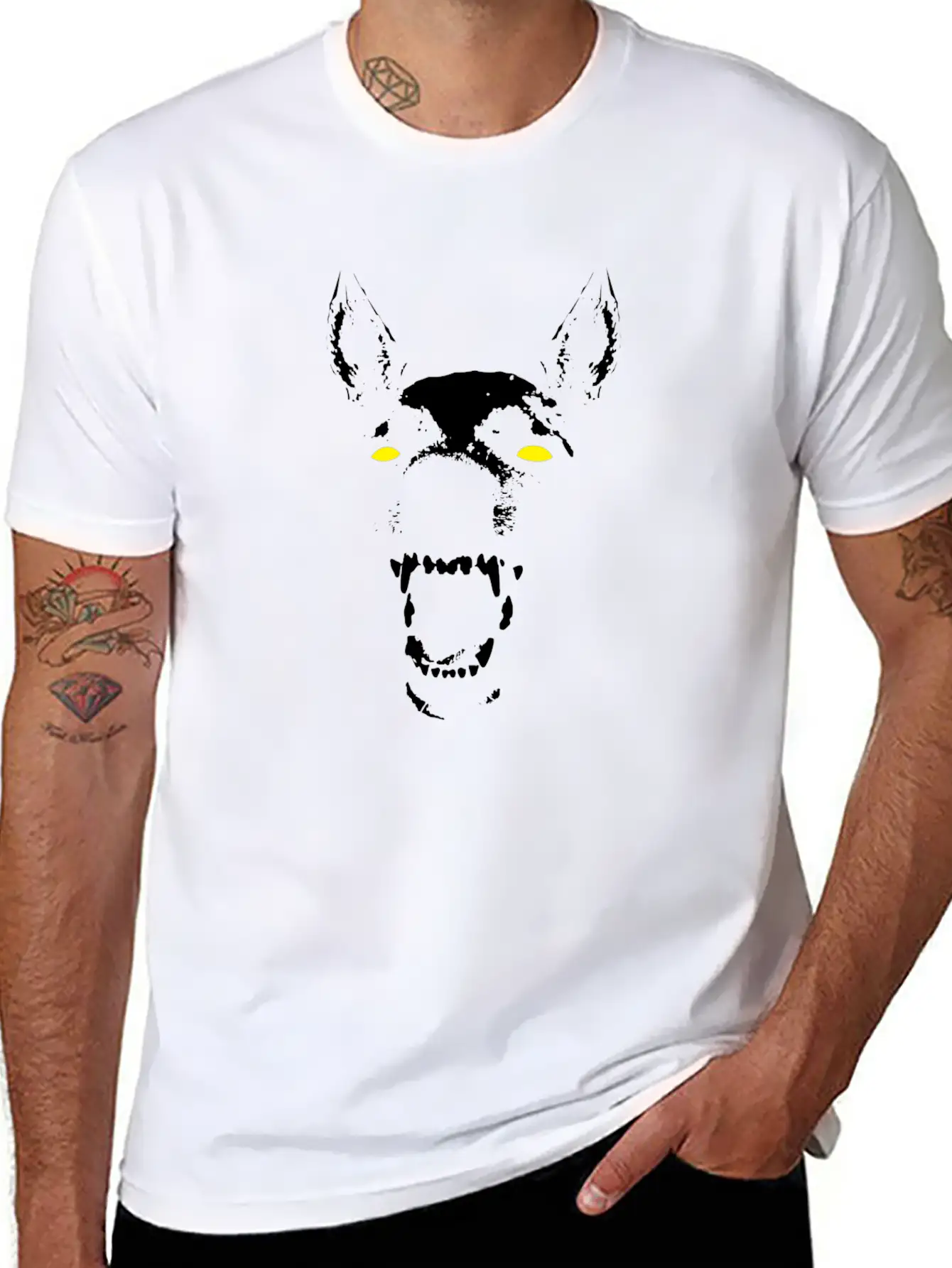 Skeleton Dog Head Soft Cotton Short Sleeve Tee ¨C Unisex Wardrobe Staple