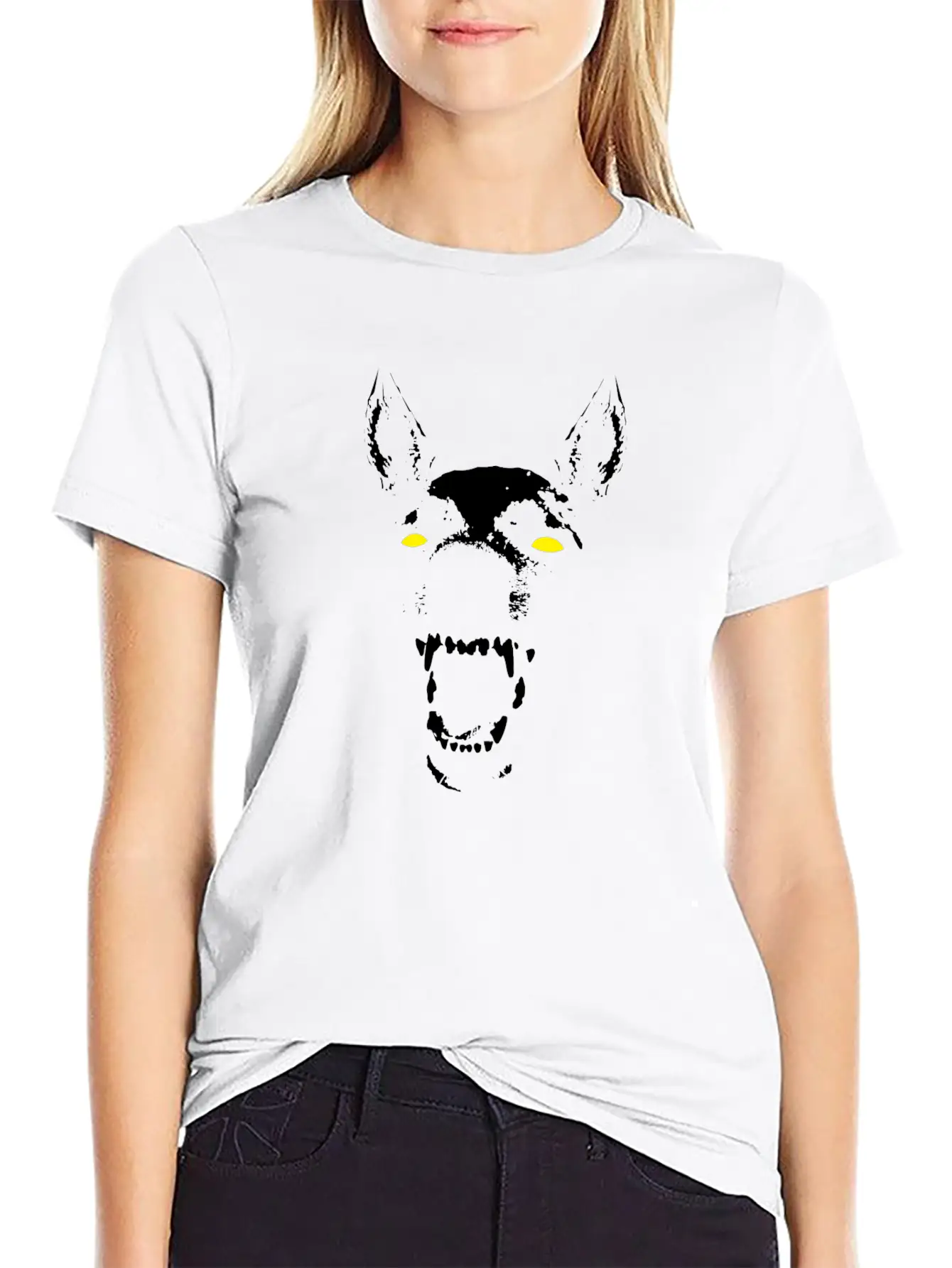 Skeleton Dog Head Soft Cotton Short Sleeve Tee ¨C Unisex Wardrobe Staple
