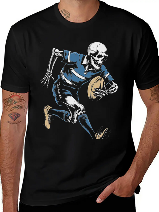 Skeleton Playing American Football Soft Cotton Short Sleeve Tee ¨C Unisex Wardrobe Staple