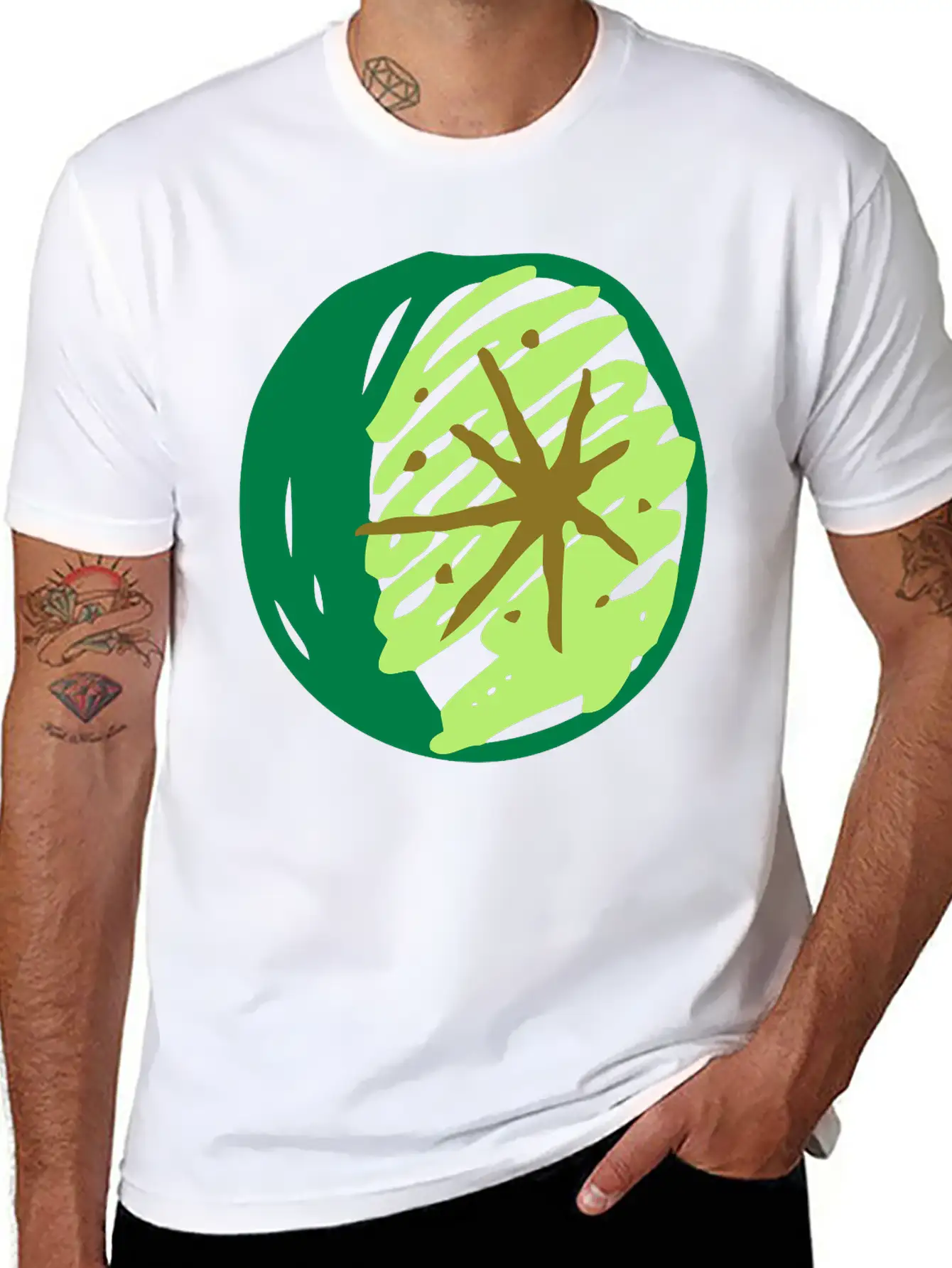 Sketched Lime Essential Cotton Tee For Daily Outfits ¨C Unisex Style