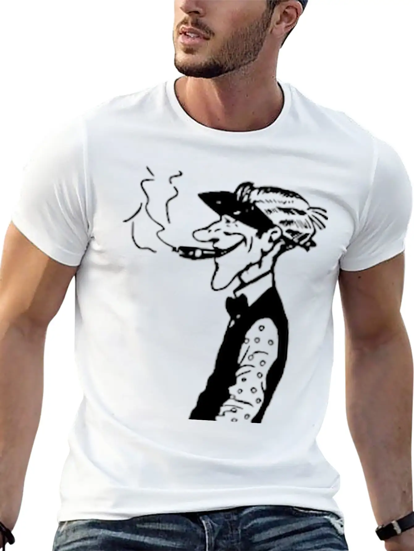 Skinny Man Smokes Basic Graphic T-Shirt ¨C Daily Comfort In Soft Cotton