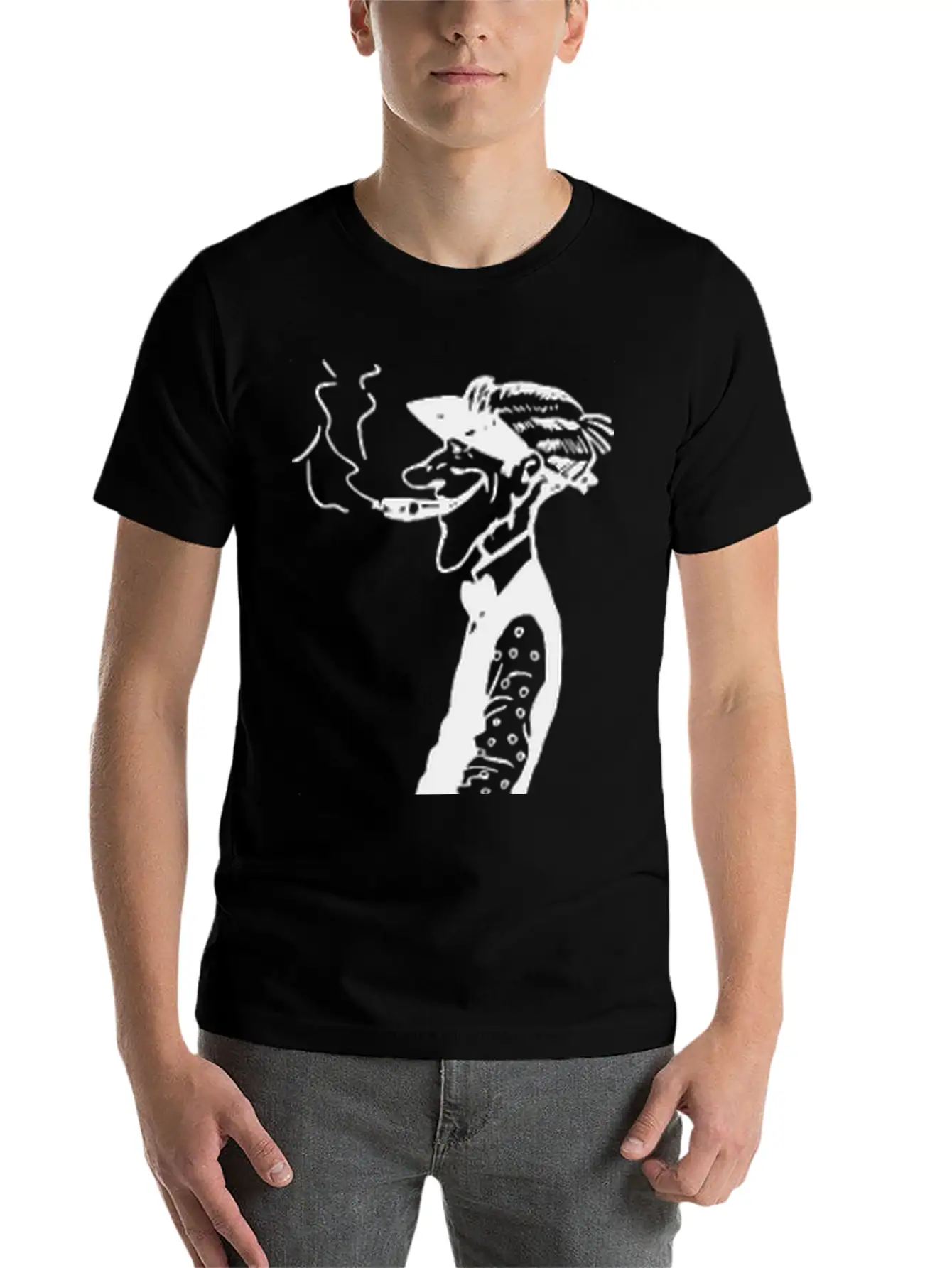 Skinny Man Smokes Basic Graphic T-Shirt ¨C Daily Comfort In Soft Cotton