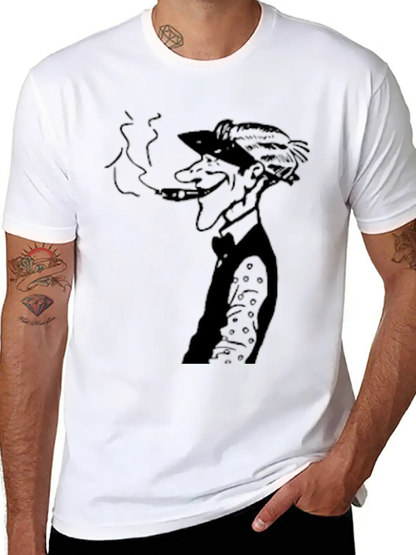 Skinny Man Smokes Basic Graphic T-Shirt ¨C Daily Comfort In Soft Cotton