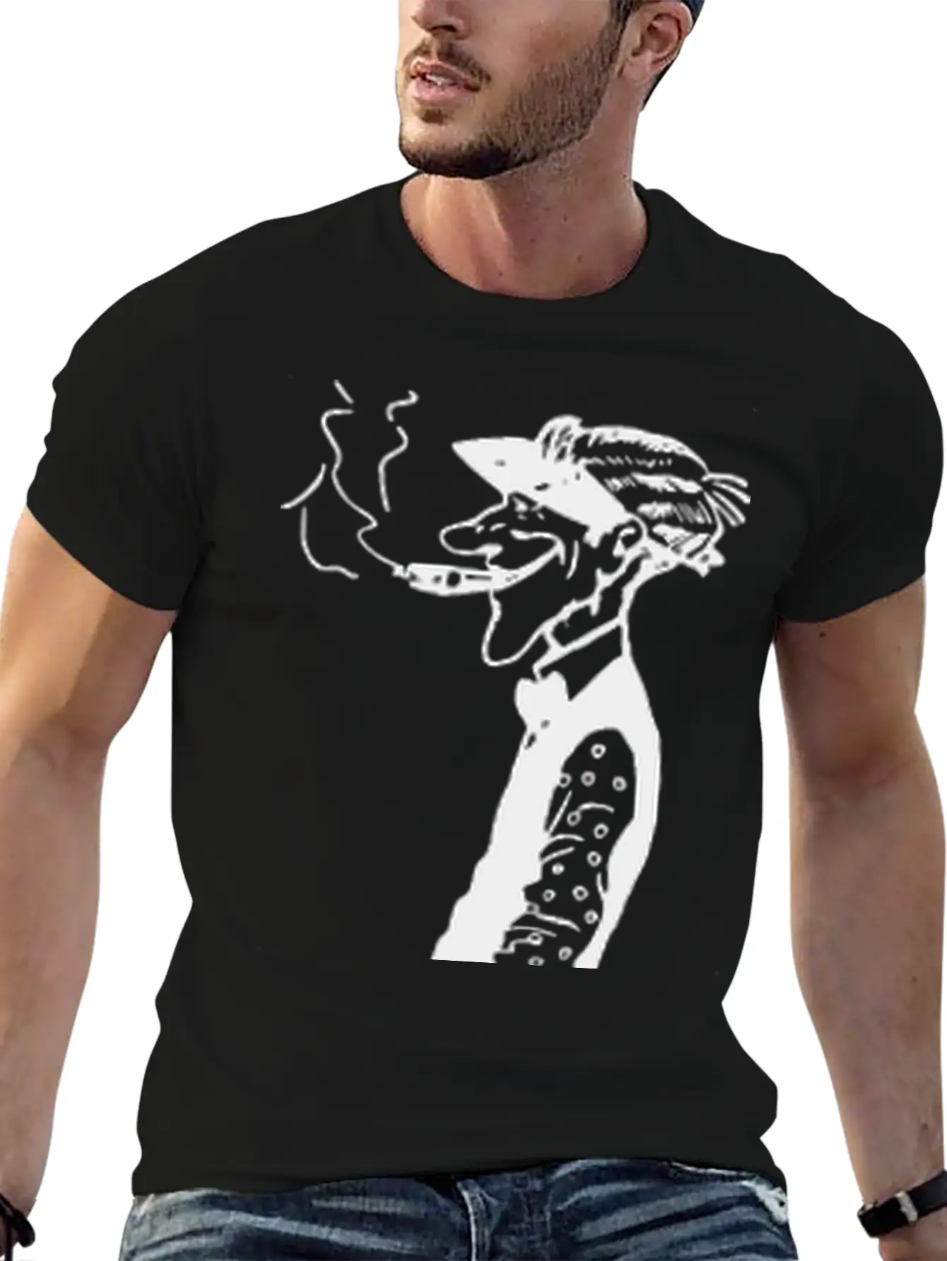 Skinny Man Smokes Basic Graphic T-Shirt ¨C Daily Comfort In Soft Cotton