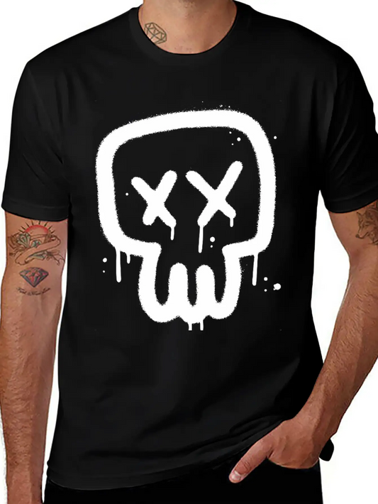 Skull Graffiti Essential Cotton Tee For Daily Outfits ¨C Unisex Style