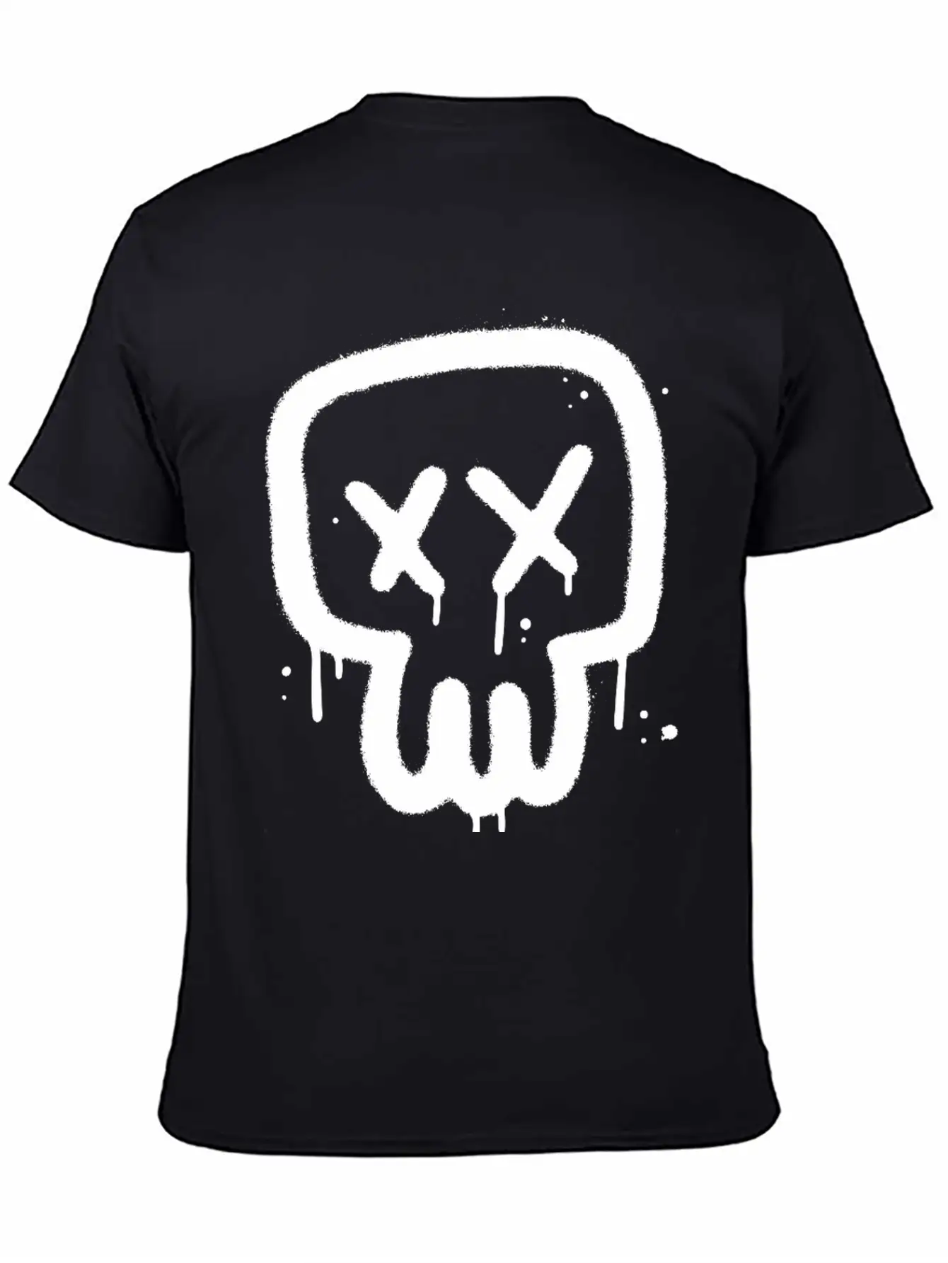 Skull Graffiti Essential Cotton Tee For Daily Outfits ¨C Unisex Style