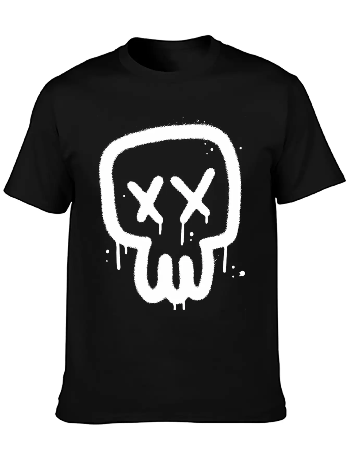 Skull Graffiti Essential Cotton Tee For Daily Outfits ¨C Unisex Style