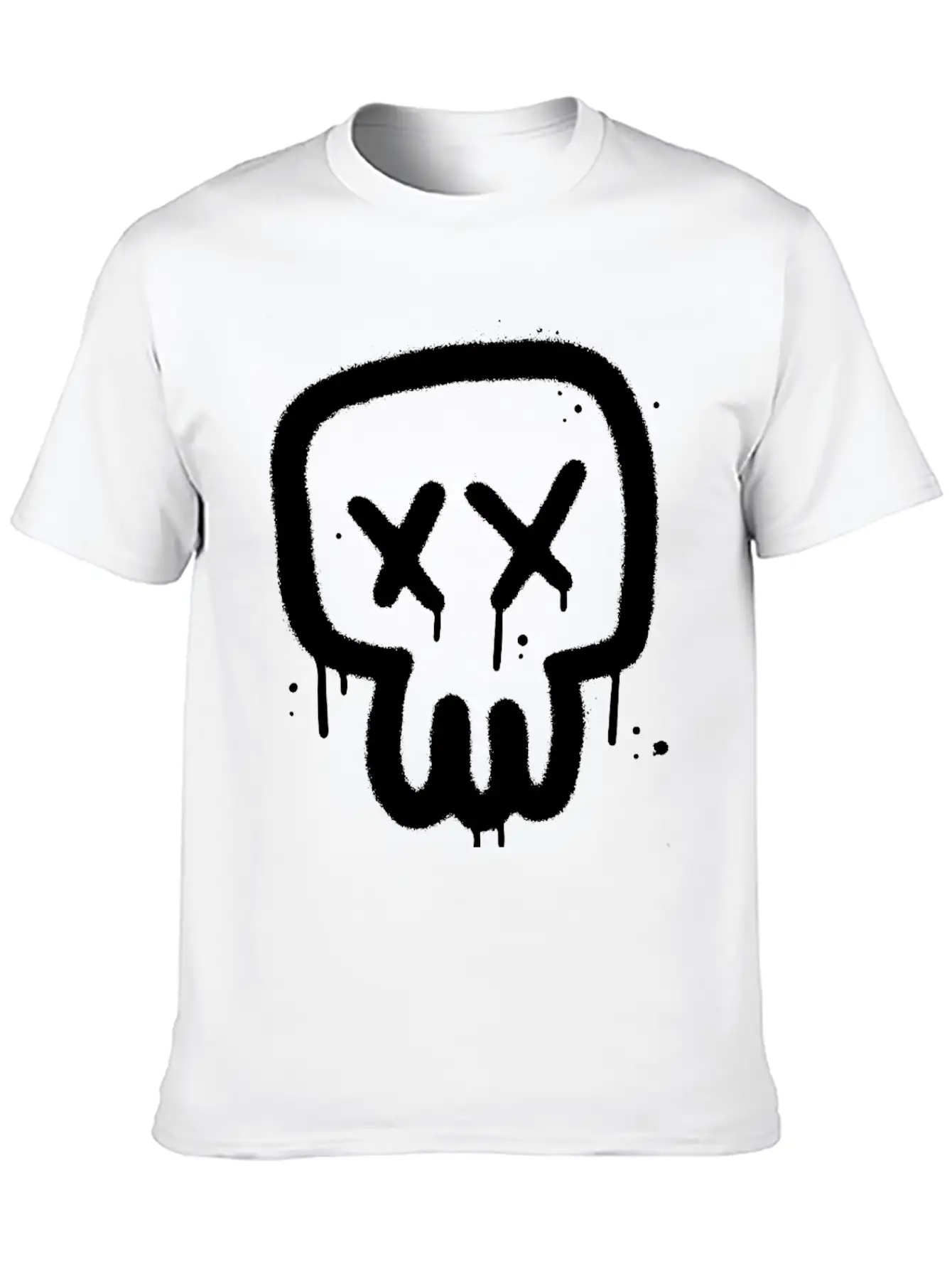 Skull Graffiti Essential Cotton Tee For Daily Outfits ¨C Unisex Style