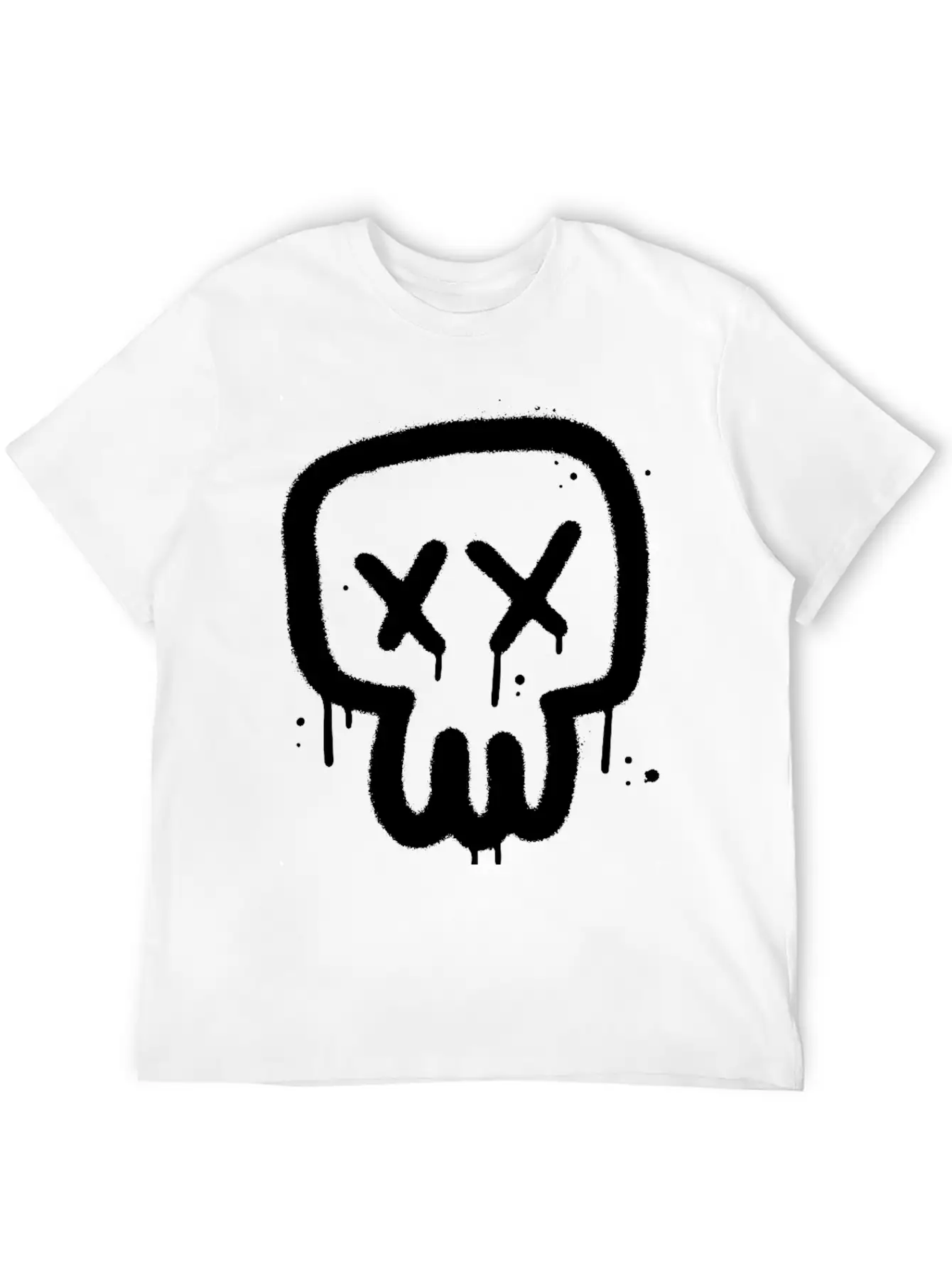 Skull Graffiti Essential Cotton Tee For Daily Outfits ¨C Unisex Style