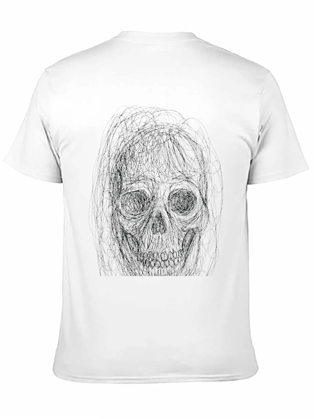 Skull Line Art_ Painted Skull Face Soft Cotton Short Sleeve Tee ¨C Unisex Wardrobe Staple