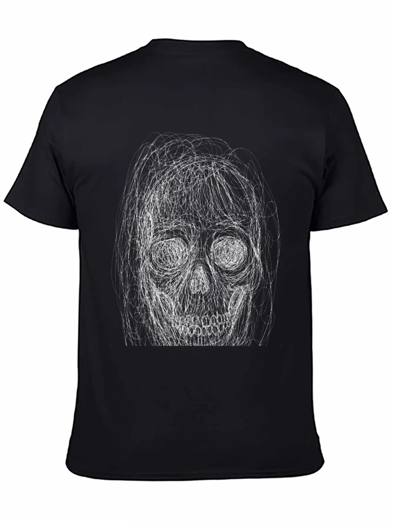 Skull Line Art_ Painted Skull Face Soft Cotton Short Sleeve Tee ¨C Unisex Wardrobe Staple