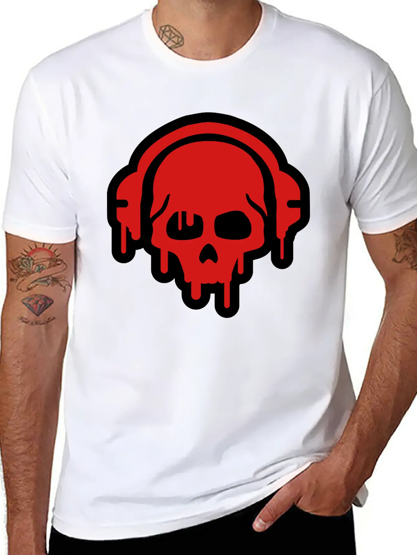 Skull_paint__f2 Basic Graphic T-Shirt ¨C Daily Comfort In Soft Cotton