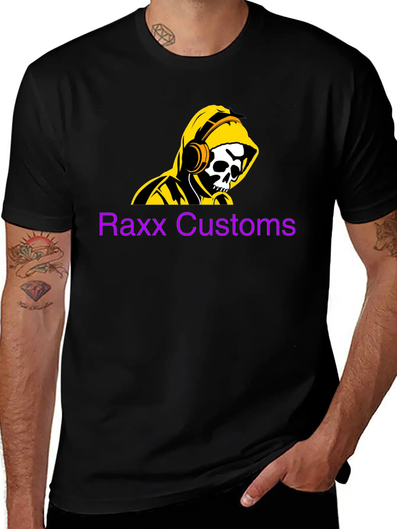 SKULL RAXX CUSTOMS Logo Yellow Basic Graphic T-Shirt ¨C Daily Comfort In Soft Cotton