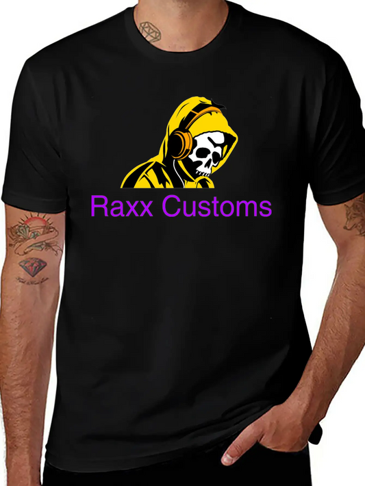 SKULL RAXX CUSTOMS Logo Yellow Basic Graphic T-Shirt ¨C Daily Comfort In Soft Cotton