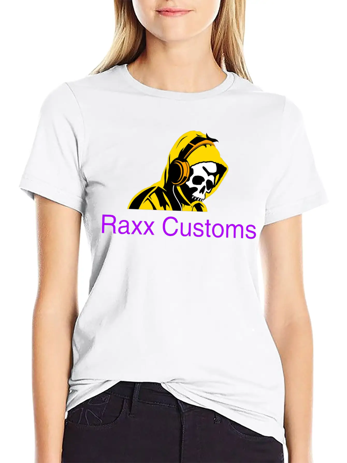 SKULL RAXX CUSTOMS Logo Yellow Basic Graphic T-Shirt ¨C Daily Comfort In Soft Cotton