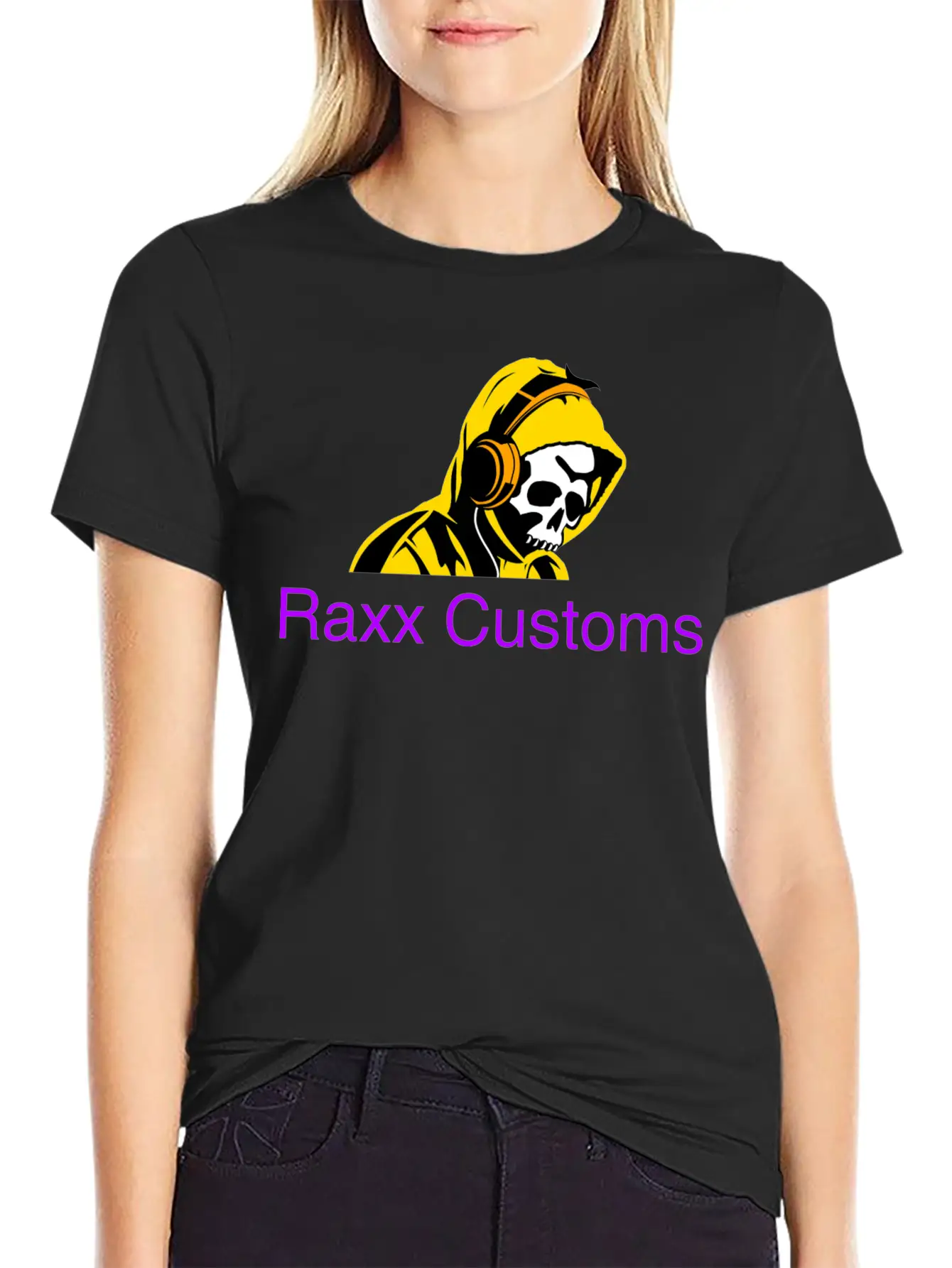 SKULL RAXX CUSTOMS Logo Yellow Basic Graphic T-Shirt ¨C Daily Comfort In Soft Cotton