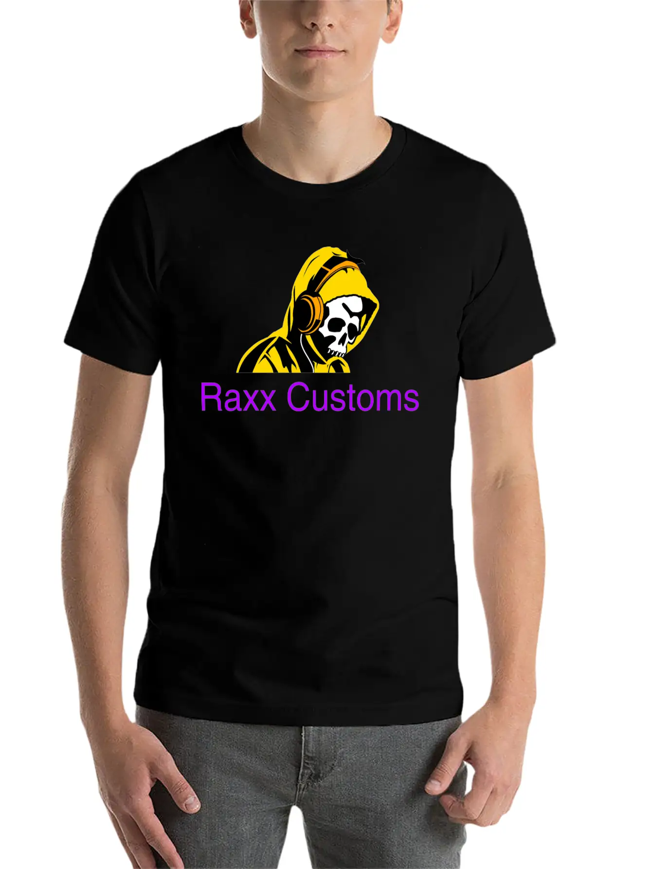 SKULL RAXX CUSTOMS Logo Yellow Basic Graphic T-Shirt ¨C Daily Comfort In Soft Cotton
