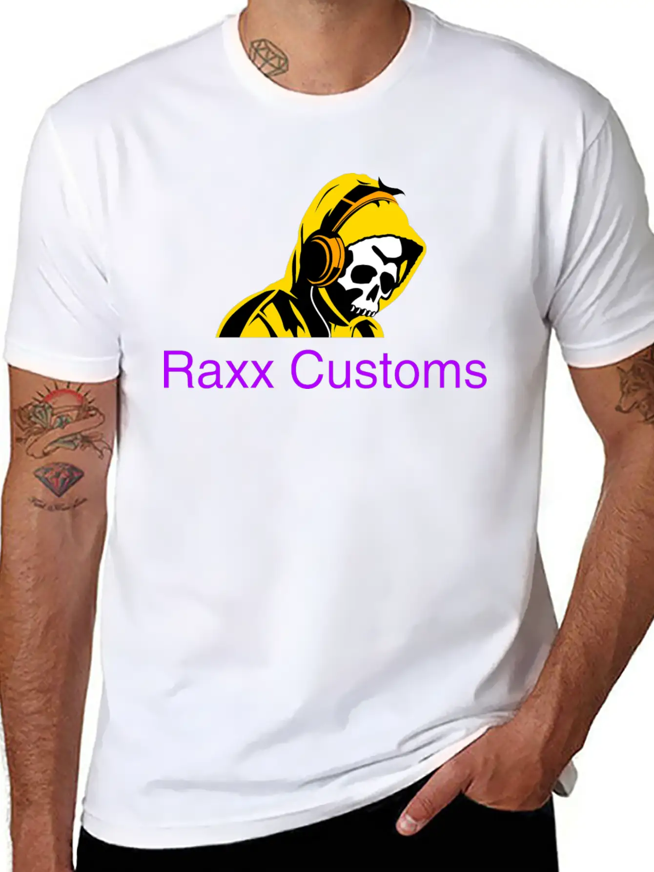 SKULL RAXX CUSTOMS Logo Yellow Basic Graphic T-Shirt ¨C Daily Comfort In Soft Cotton
