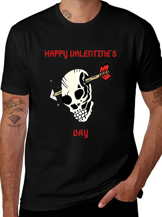 SKULL WITH ARROW VDAY Large Essential Cotton Tee For Daily Outfits ¨C Unisex Style