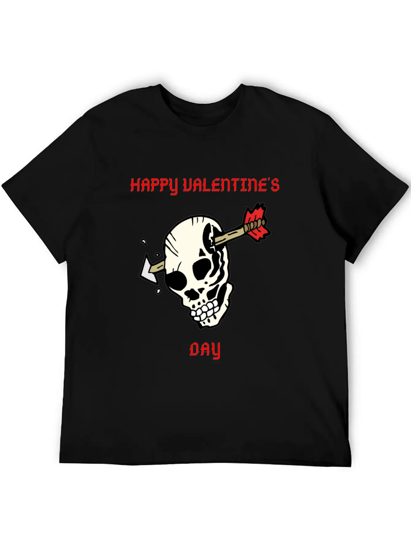 SKULL WITH ARROW VDAY Large Essential Cotton Tee For Daily Outfits ¨C Unisex Style