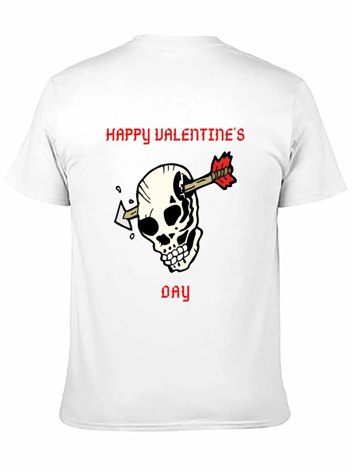 SKULL WITH ARROW VDAY Large Essential Cotton Tee For Daily Outfits ¨C Unisex Style
