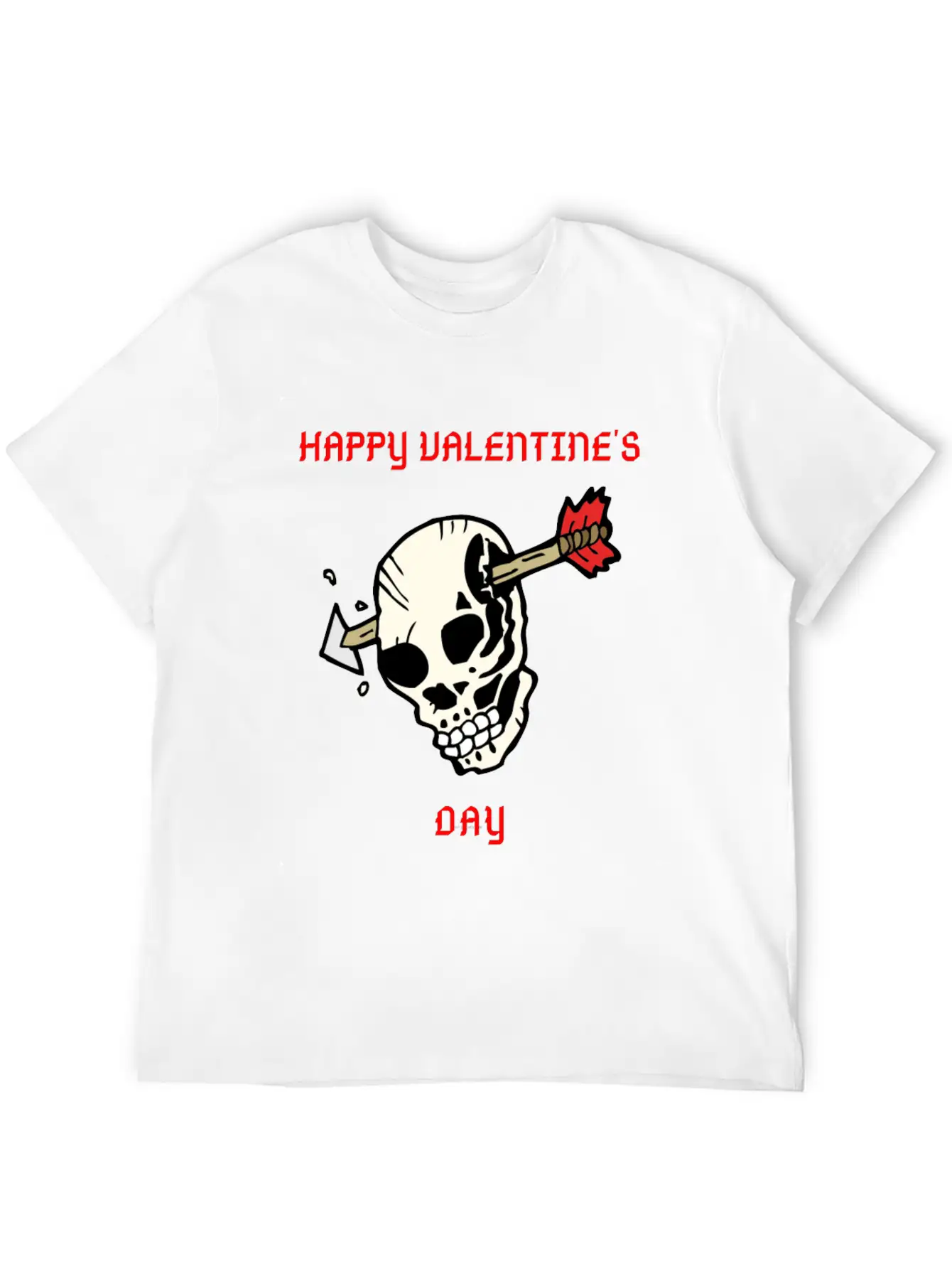 SKULL WITH ARROW VDAY Large Essential Cotton Tee For Daily Outfits ¨C Unisex Style