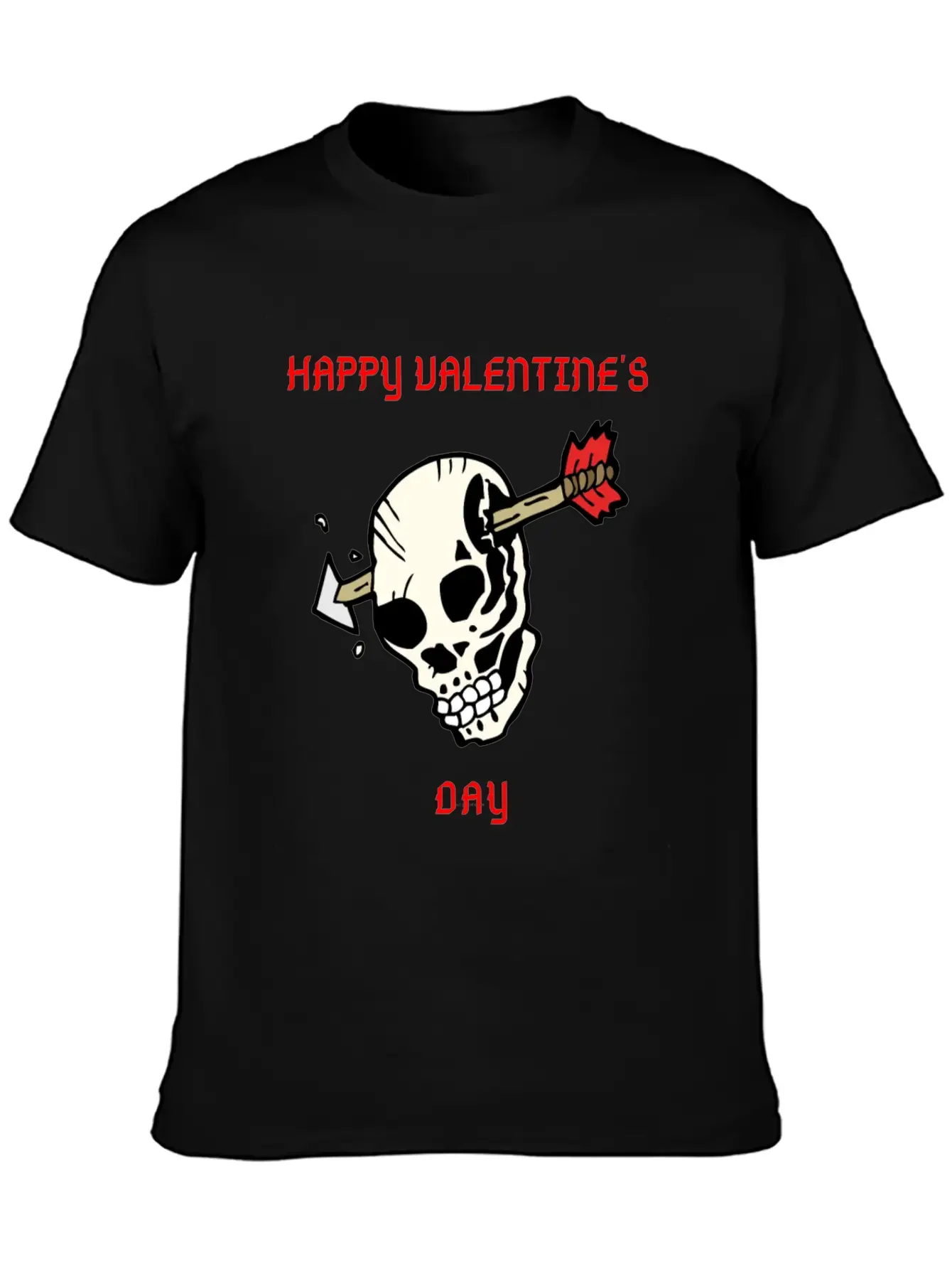 SKULL WITH ARROW VDAY Large Essential Cotton Tee For Daily Outfits ¨C Unisex Style
