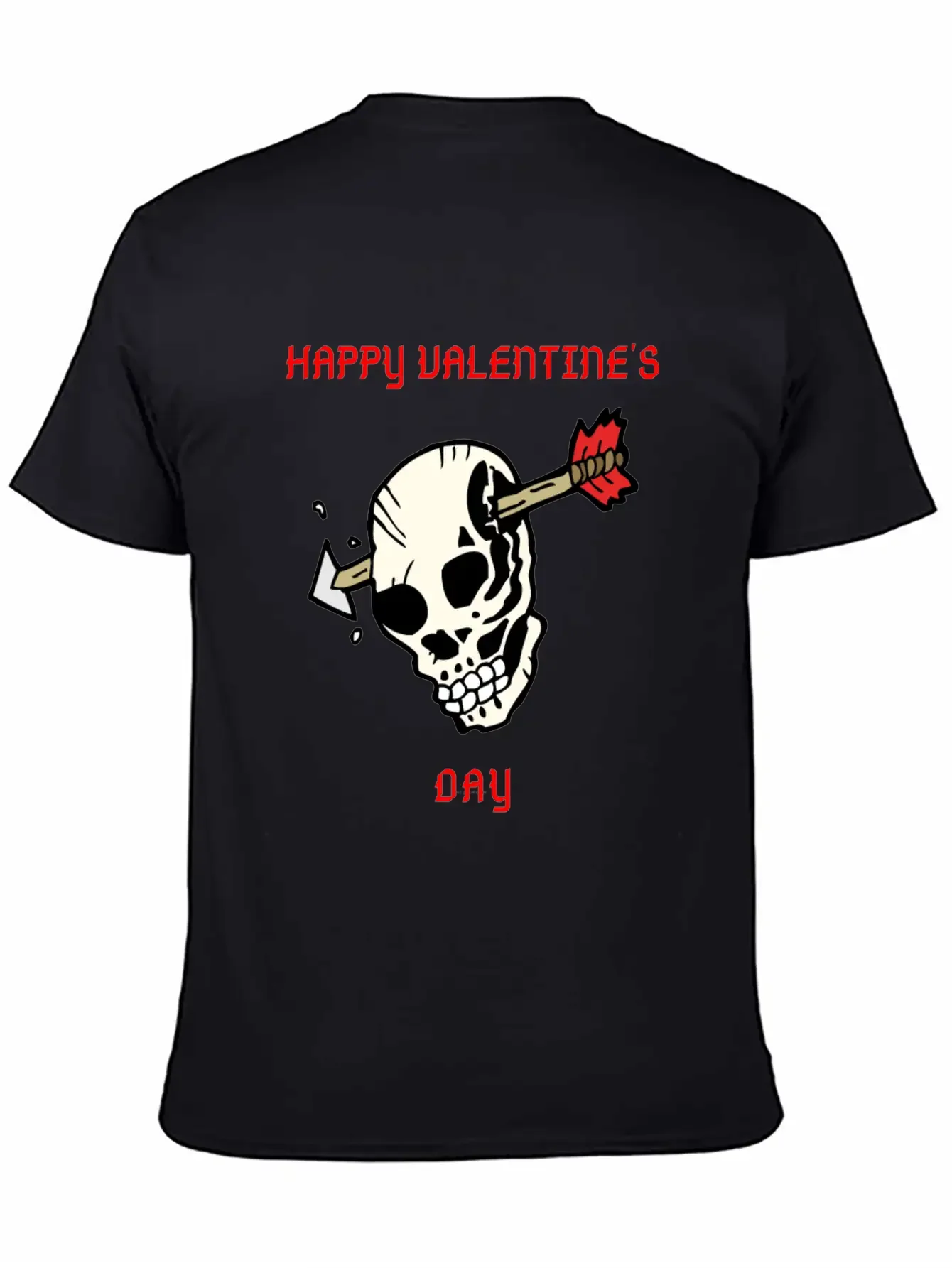 SKULL WITH ARROW VDAY Large Essential Cotton Tee For Daily Outfits ¨C Unisex Style
