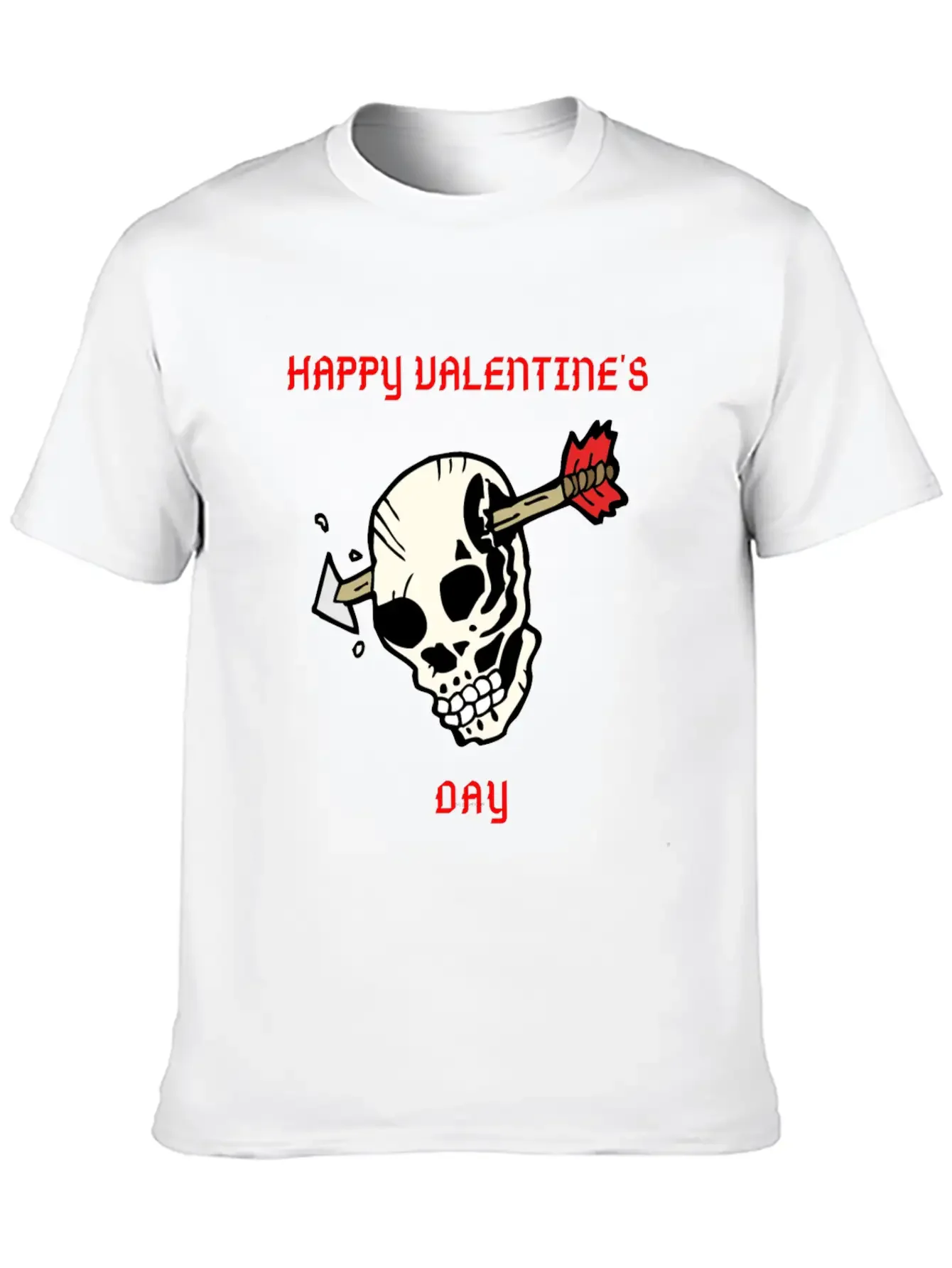 SKULL WITH ARROW VDAY Large Essential Cotton Tee For Daily Outfits ¨C Unisex Style