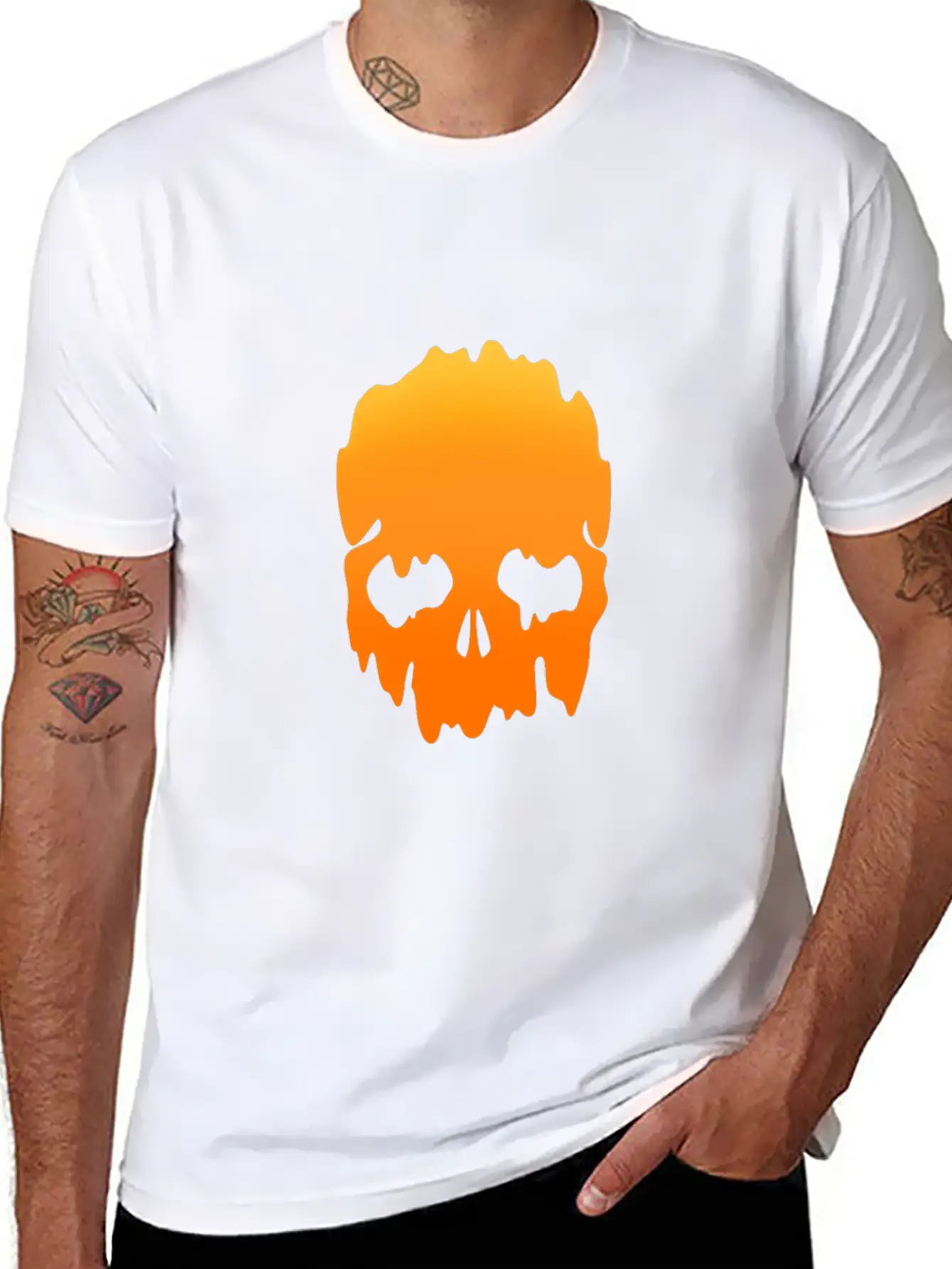 Skull With Colour Gradient Soft Cotton Short Sleeve Tee ¨C Unisex Wardrobe Staple