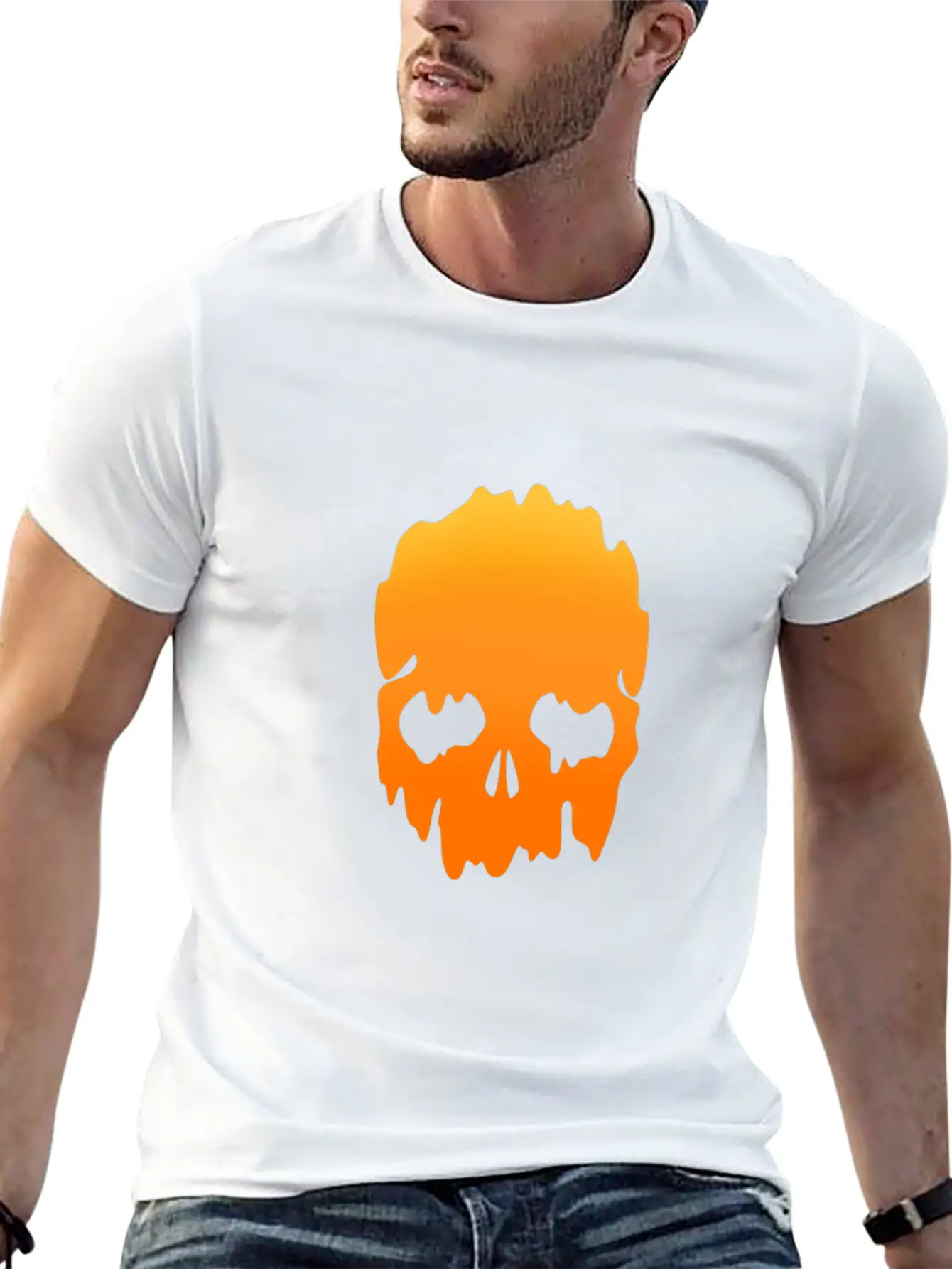 Skull With Colour Gradient Soft Cotton Short Sleeve Tee ¨C Unisex Wardrobe Staple