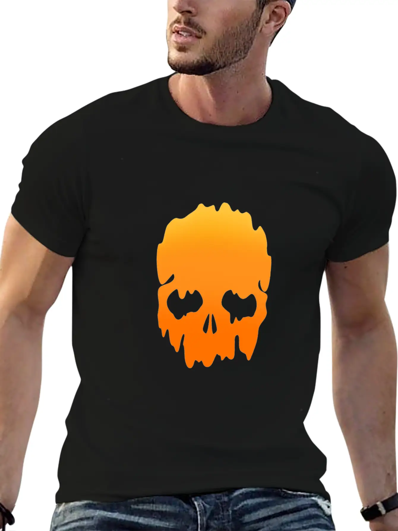 Skull With Colour Gradient Soft Cotton Short Sleeve Tee ¨C Unisex Wardrobe Staple